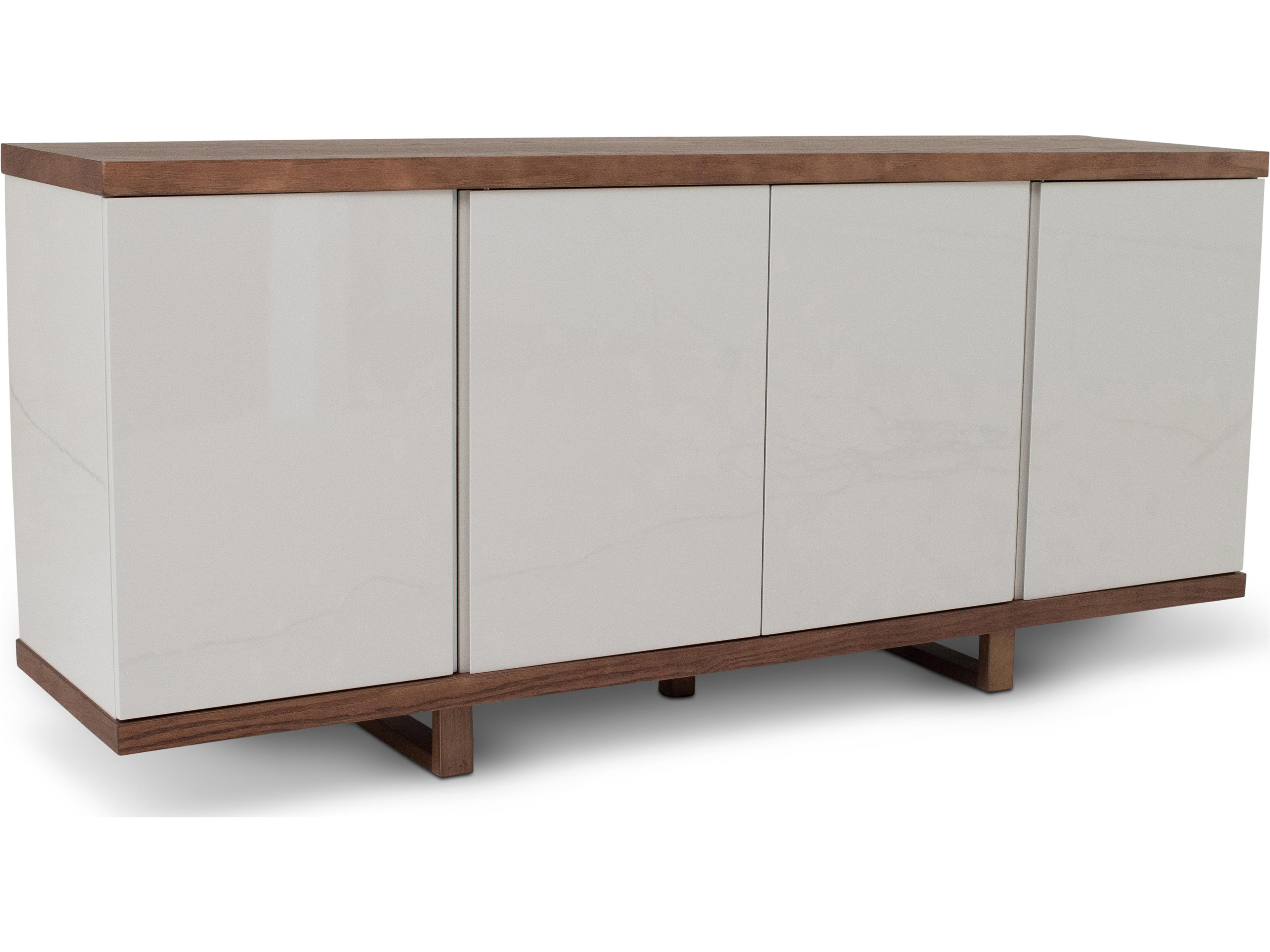 Modern Brazilian Copany Buffet Nogal Frame Off White Doors