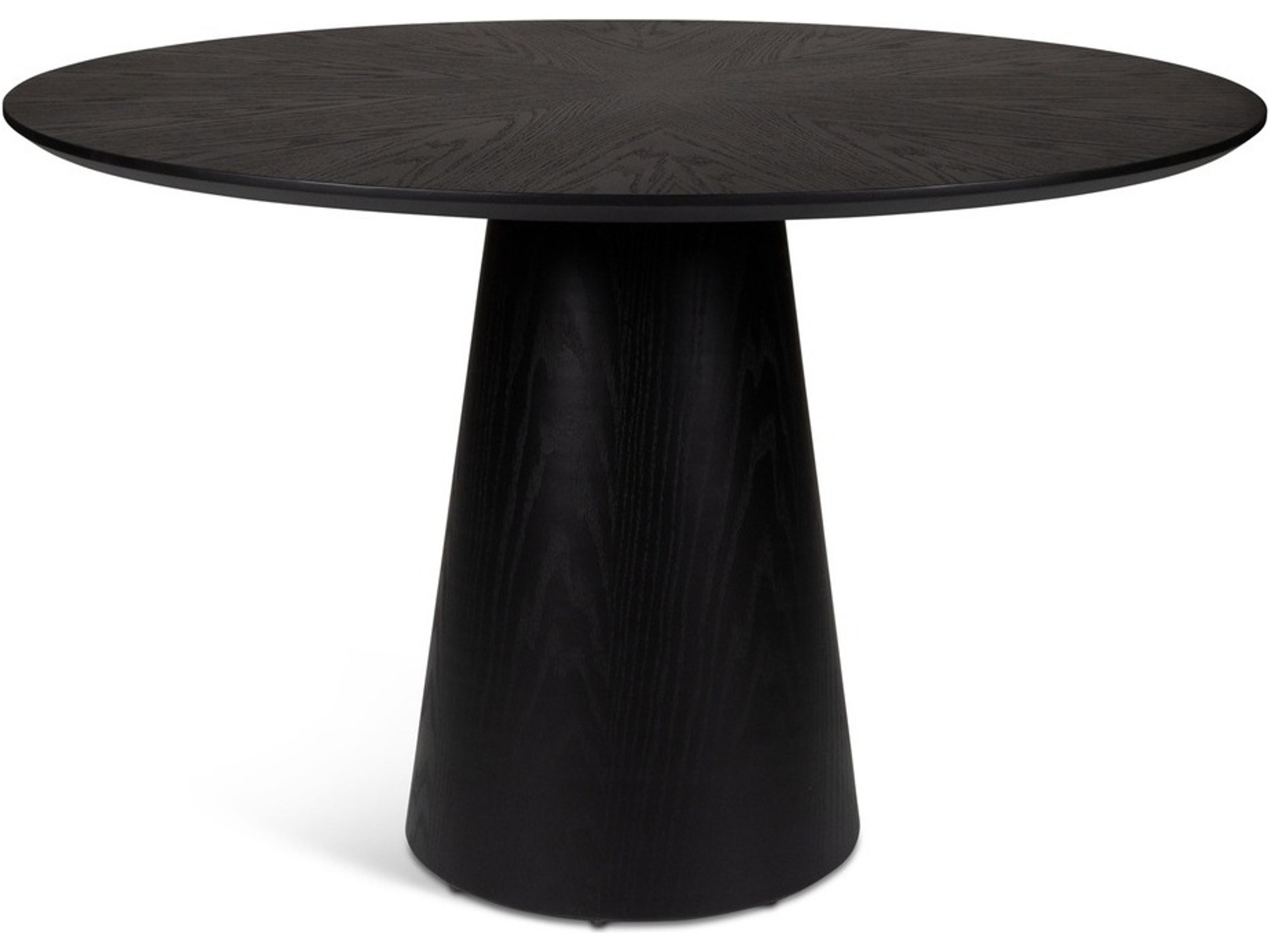 Modern Brazilian Mona Ebano Wooden Top Round Dining Table