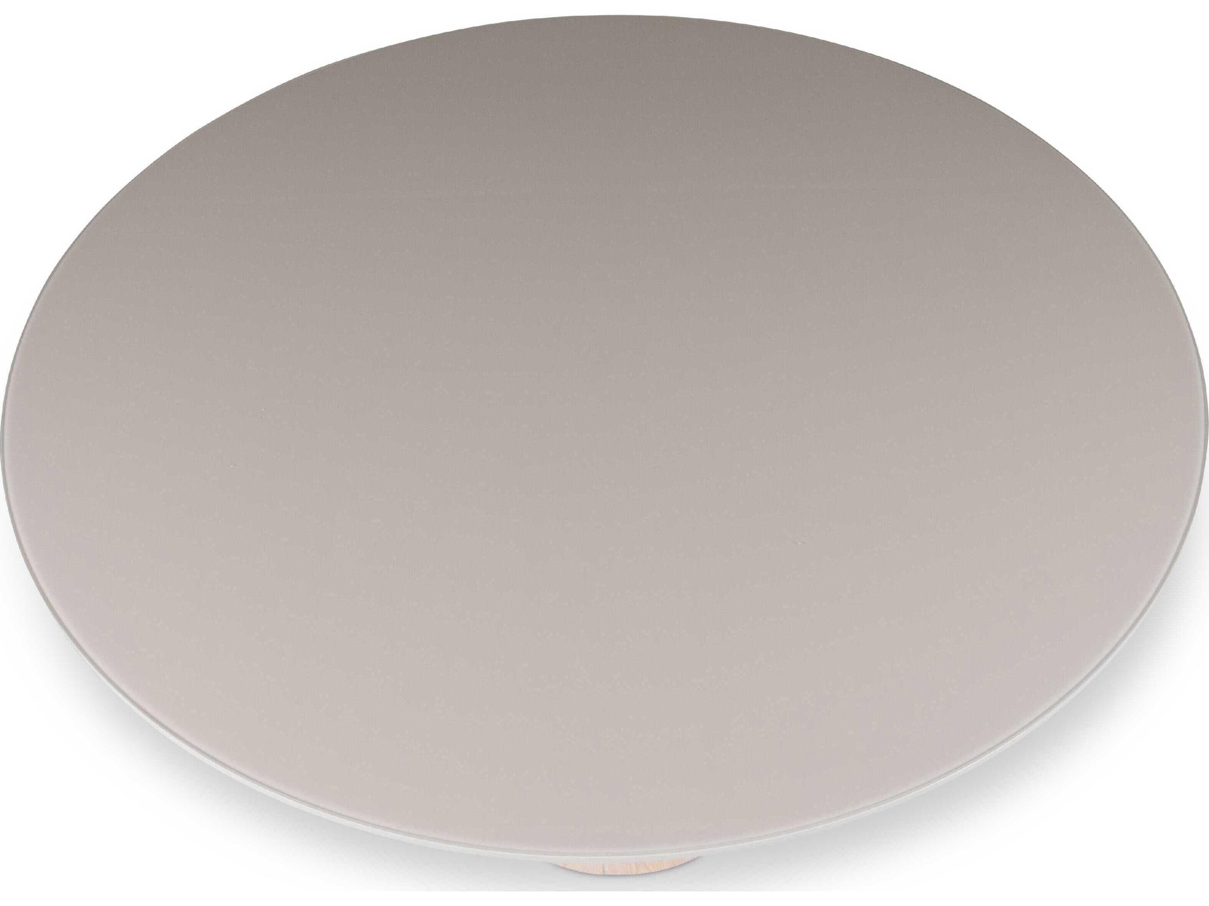 Urbia Modern Brazilian Mona Round Glass Off White Nevoa Dining Table