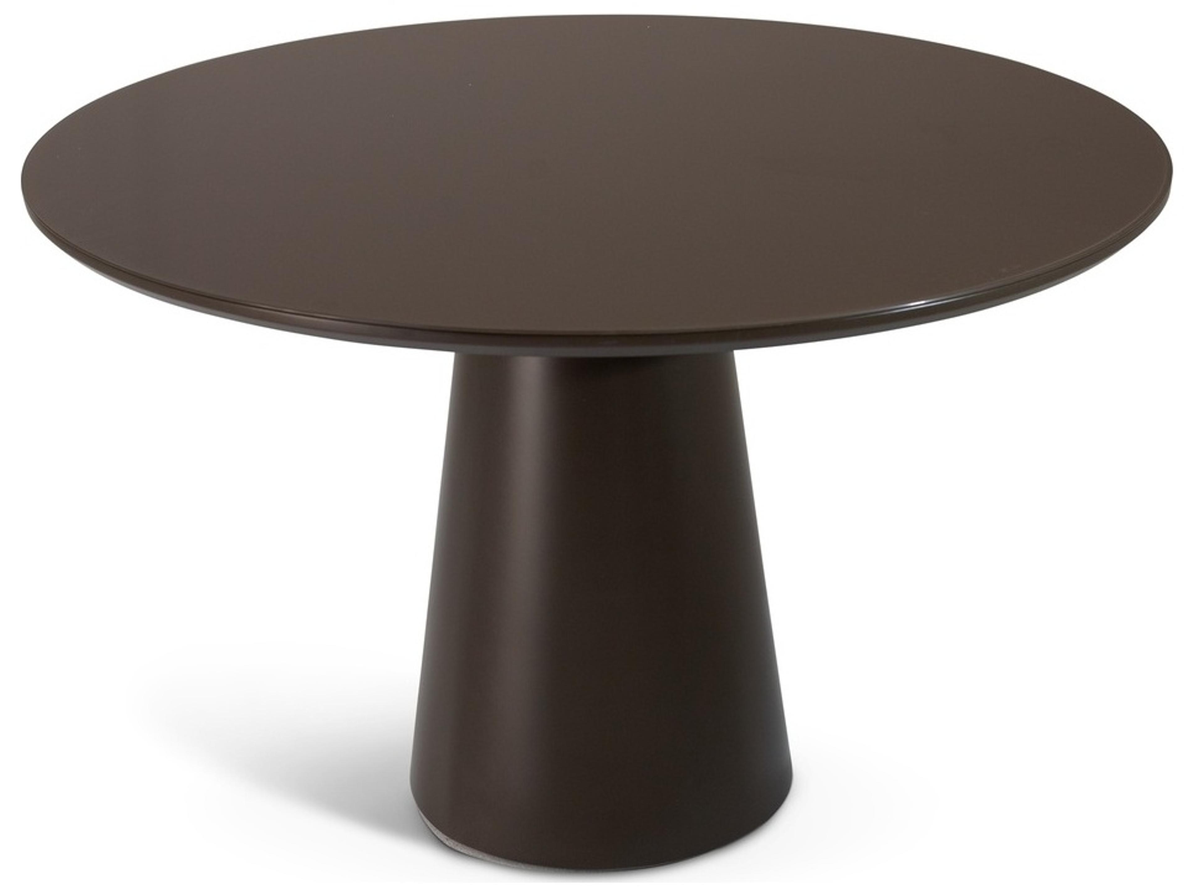 Urbia Modern Brazilian Round Glass Cafe Brown Dining Table