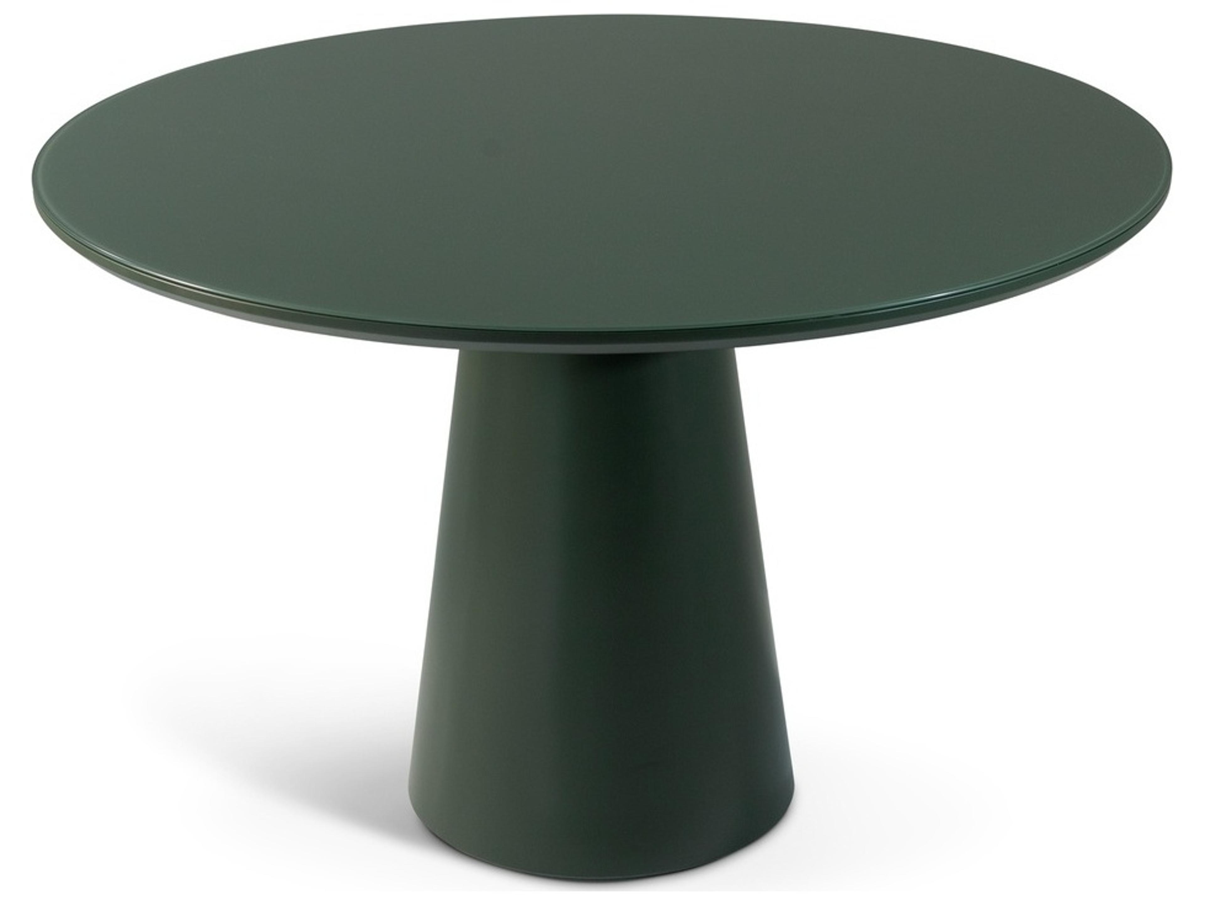 Urbia Modern Brazilian Round Glass Floresta Green Dining Table