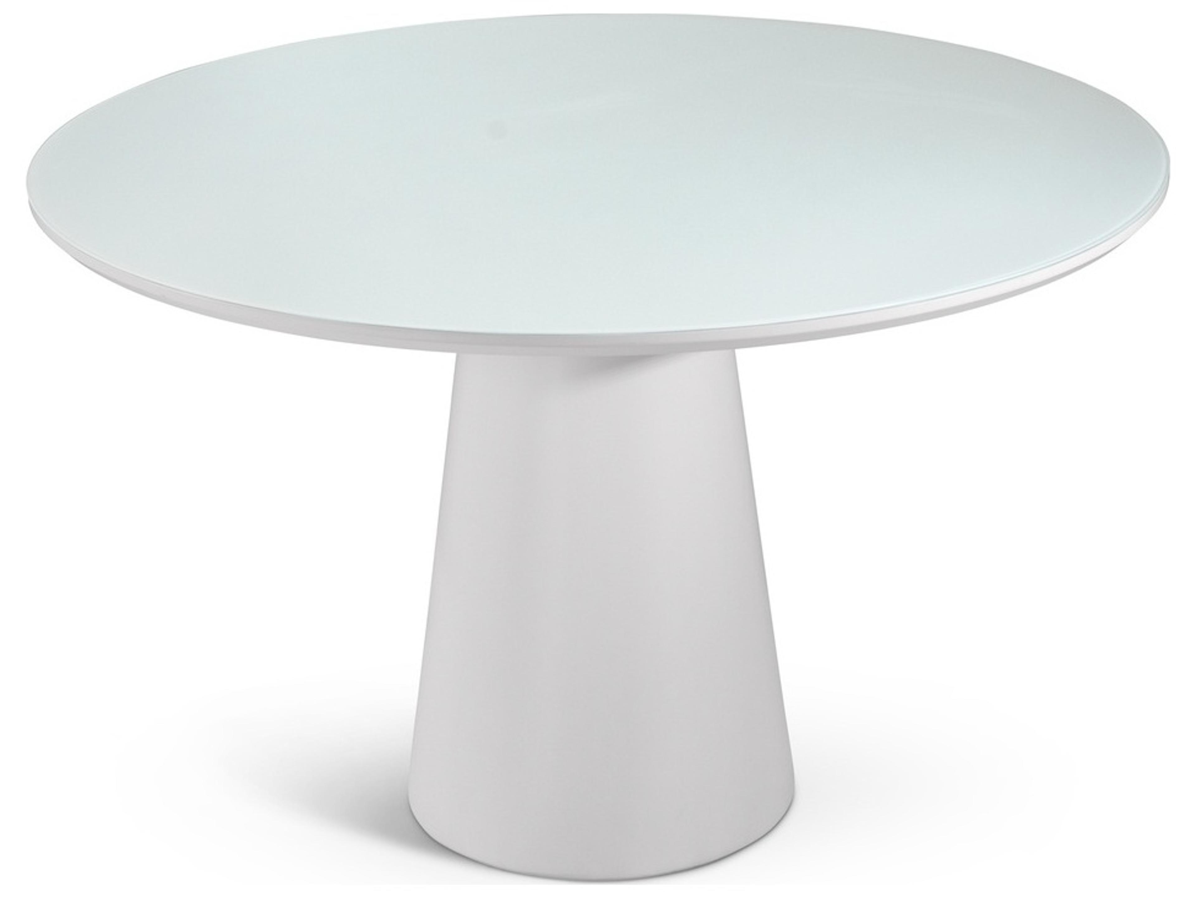 Urbia Modern Brazilian Round Glass Branco Dining Table