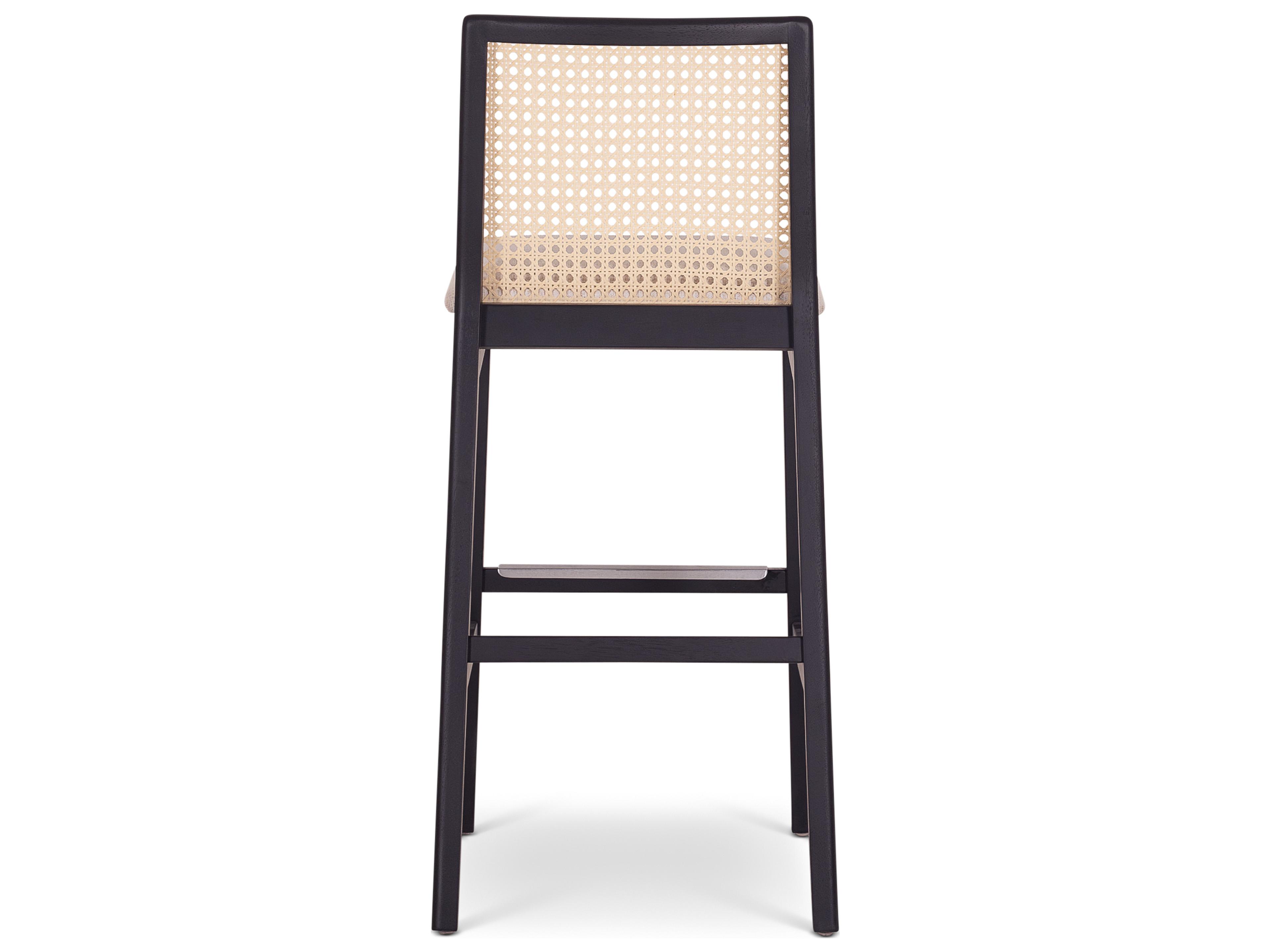 Urbia Modern Brazilian Medley Ivory Ebano Natural Upholstered Oak Wood Bar Stool