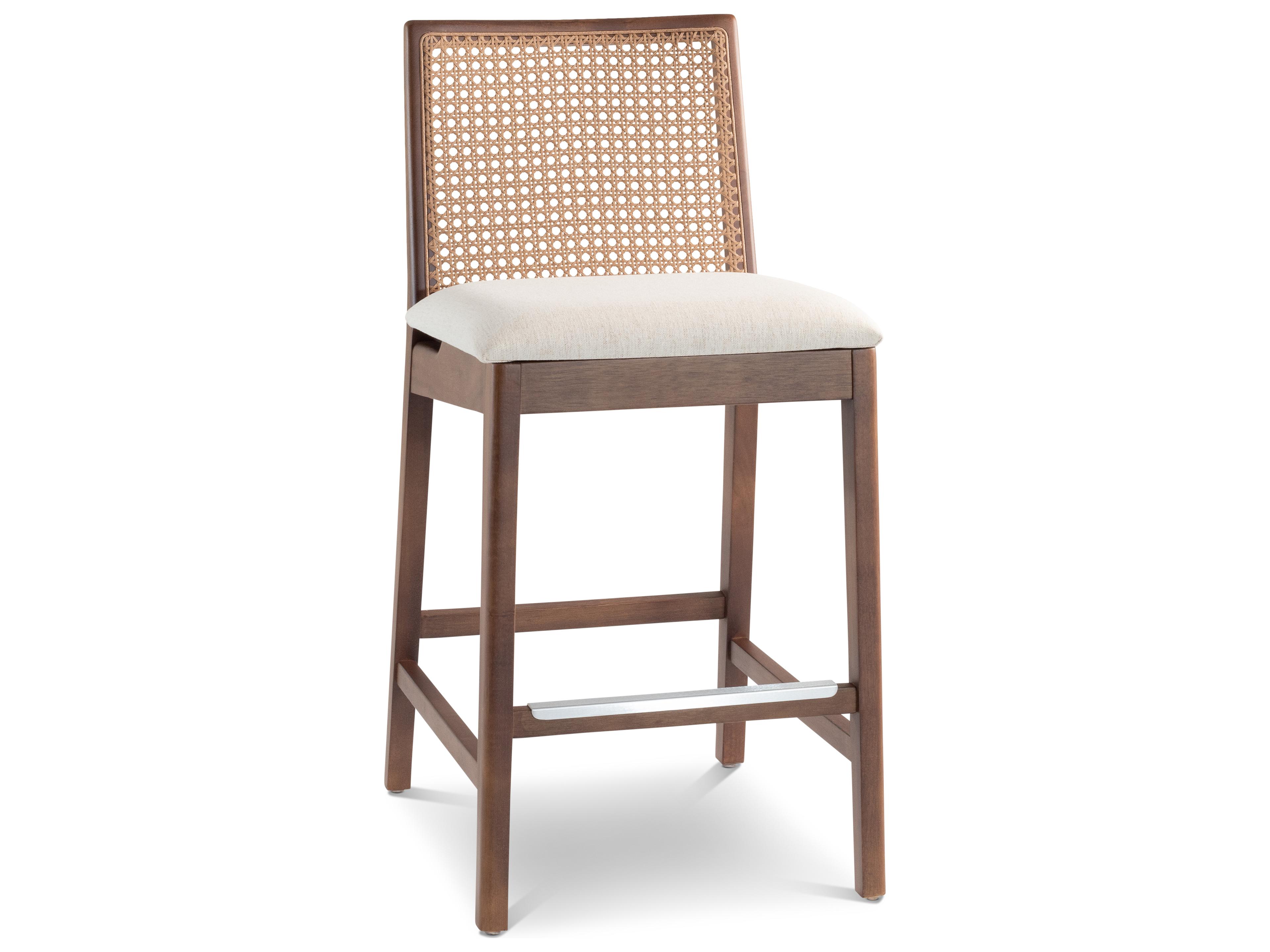 Nardia Cane Counter Stool Modern Brazilian Natural Wood
