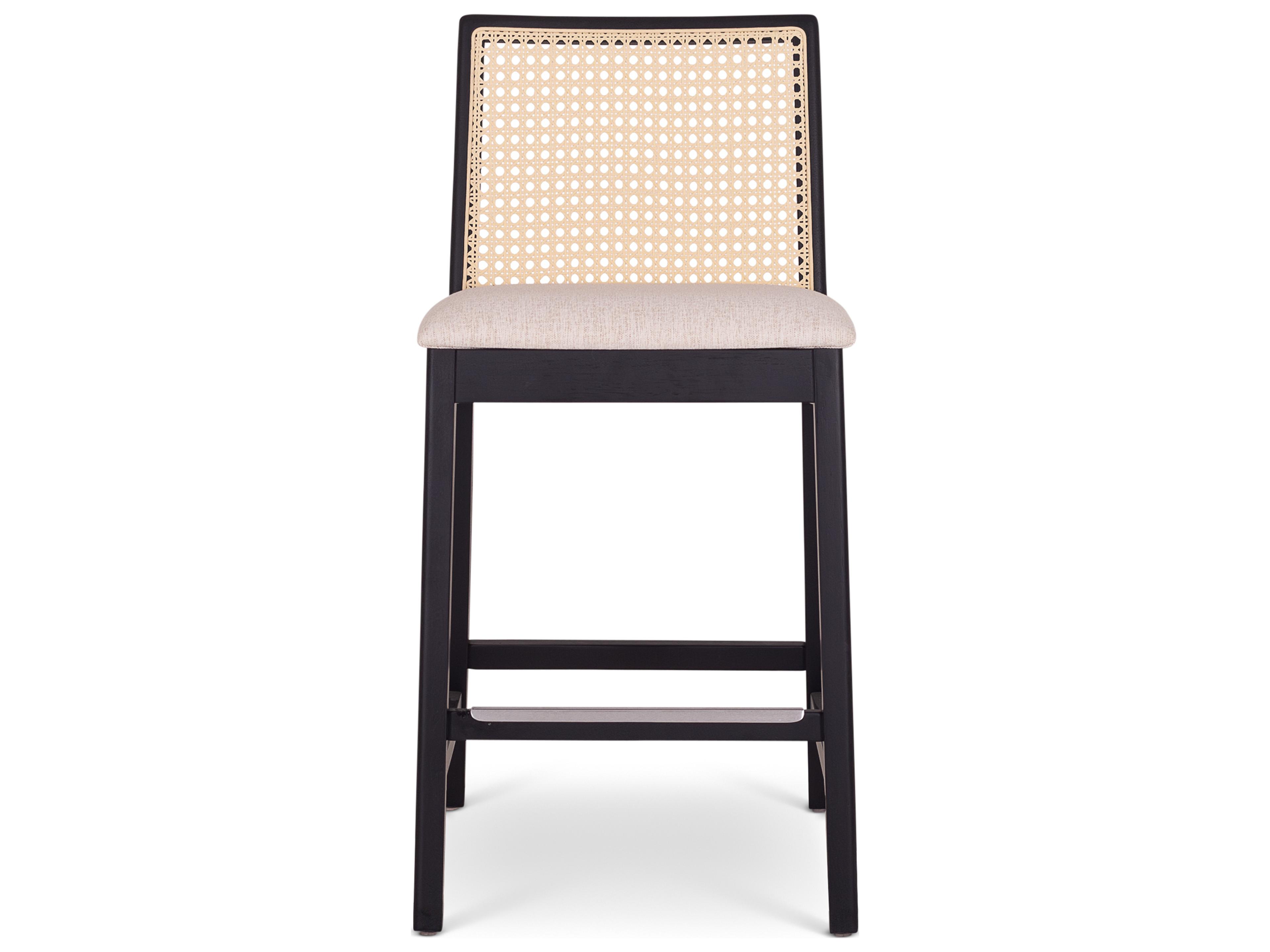 Urbia Modern Brazilian Harvest Natural Ebano Upholstered Solid Wood Counter Stool