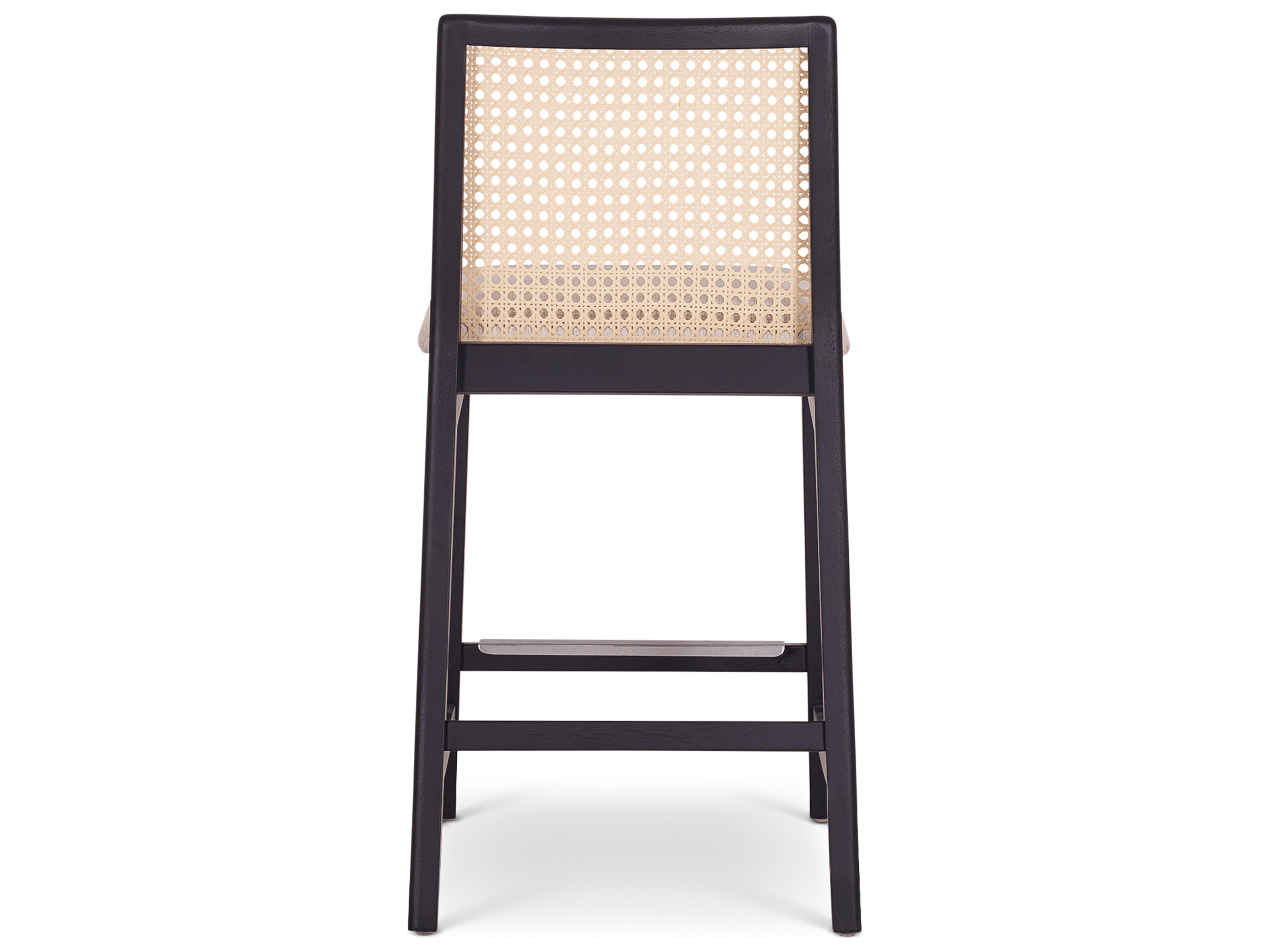 Urbia Modern Brazilian Harvest Natural Ebano Upholstered Solid Wood Counter Stool