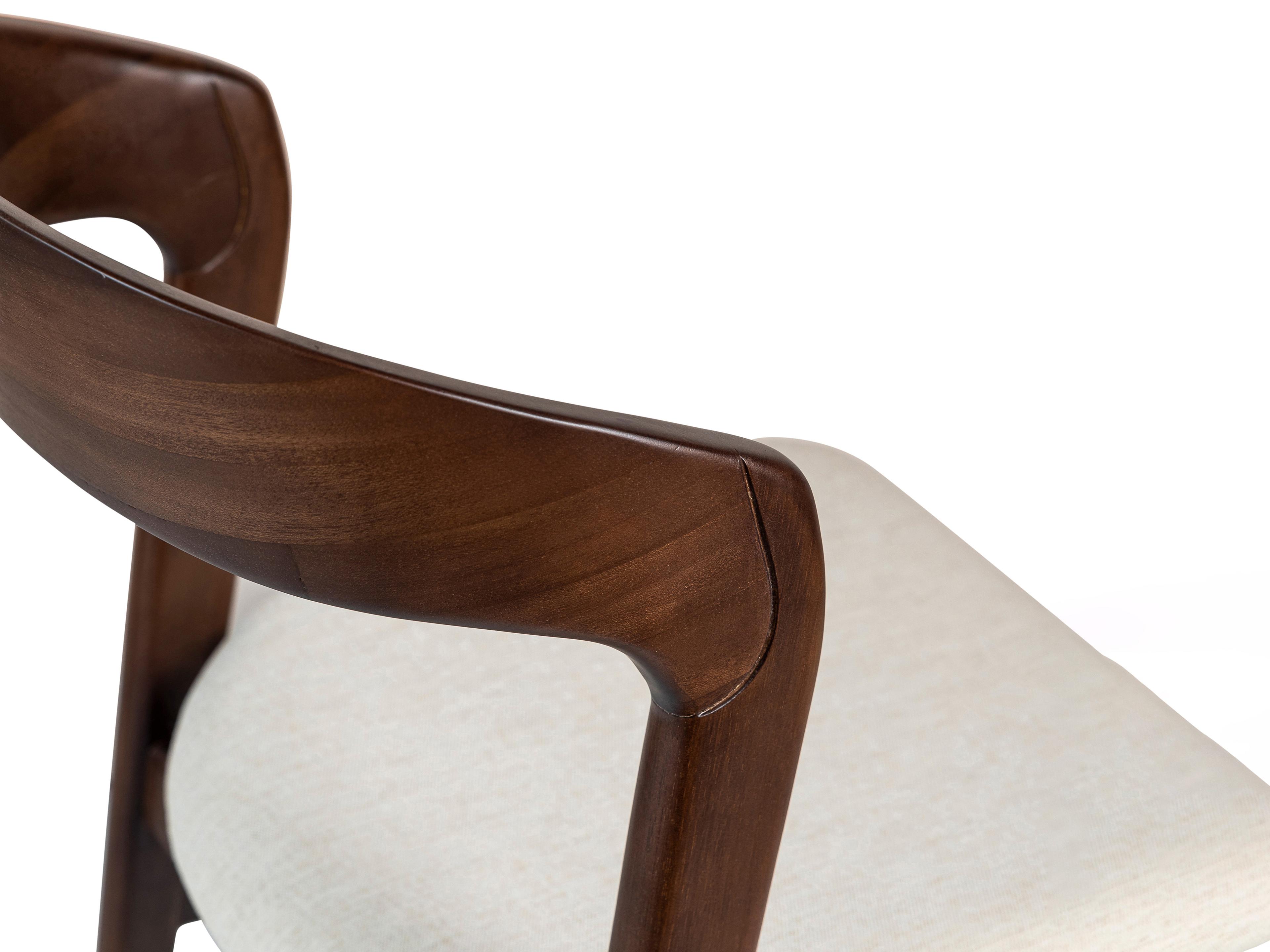 Urbia Modern Brazilian Velma Beige Upholstered Armless Dining Chair