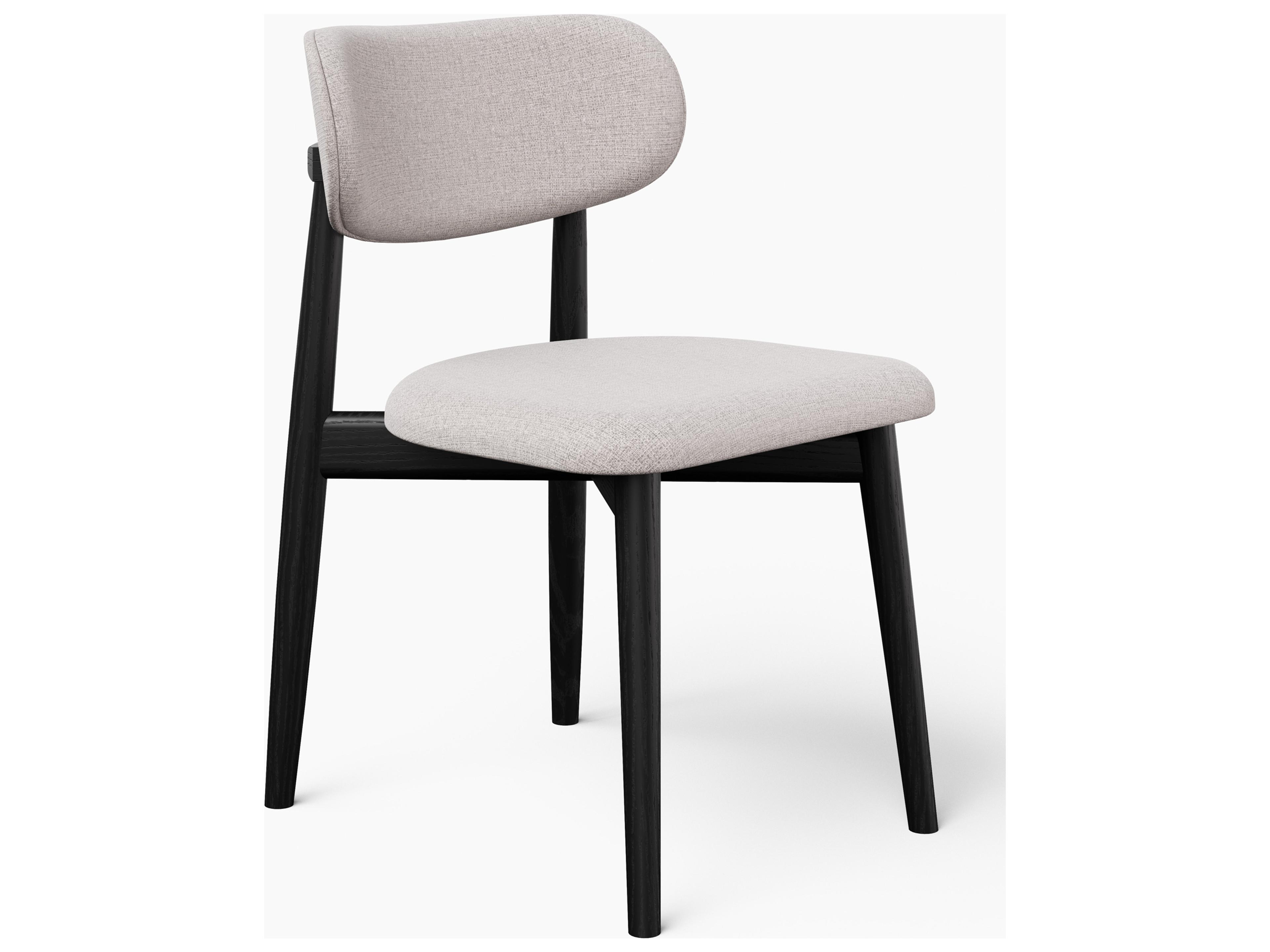 Modern Brazilian Collection Ebony Upholstered Armless Dining Chair