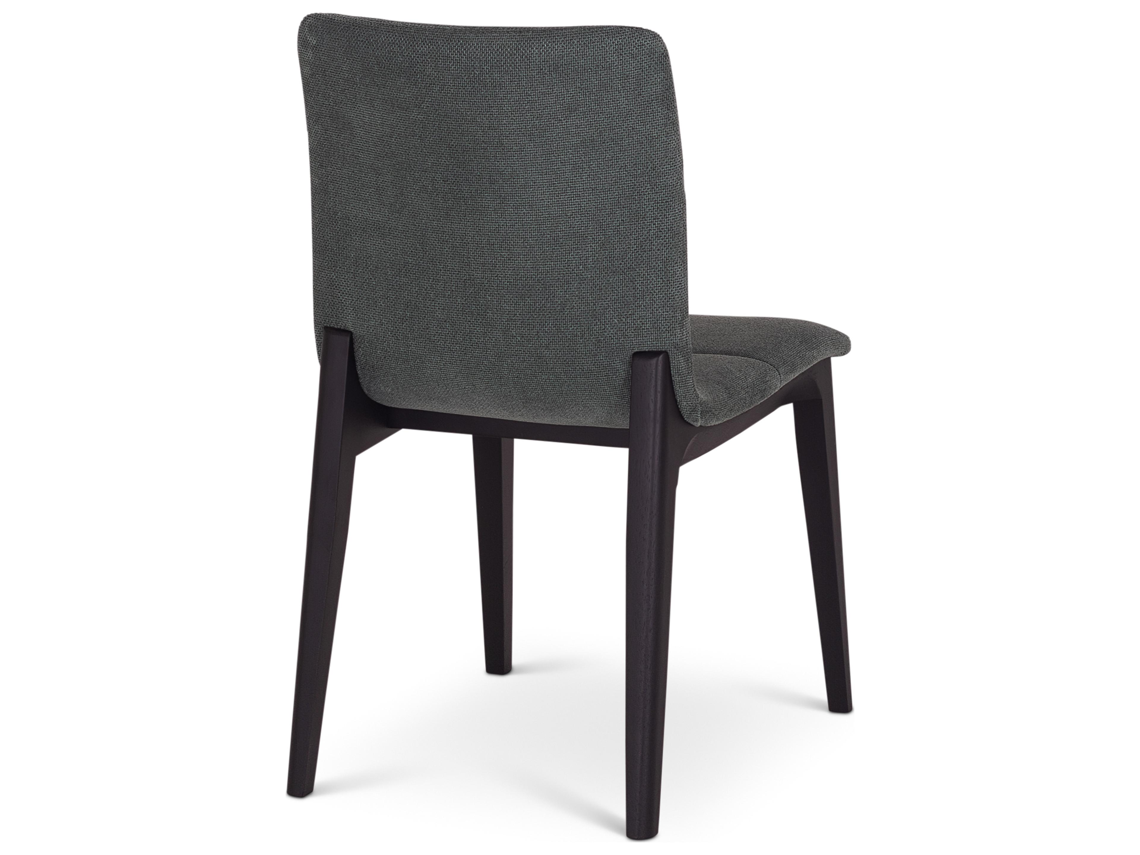 Urbia Modern Brazilian Oak Wood Black Upholstered Armless Dining Chair