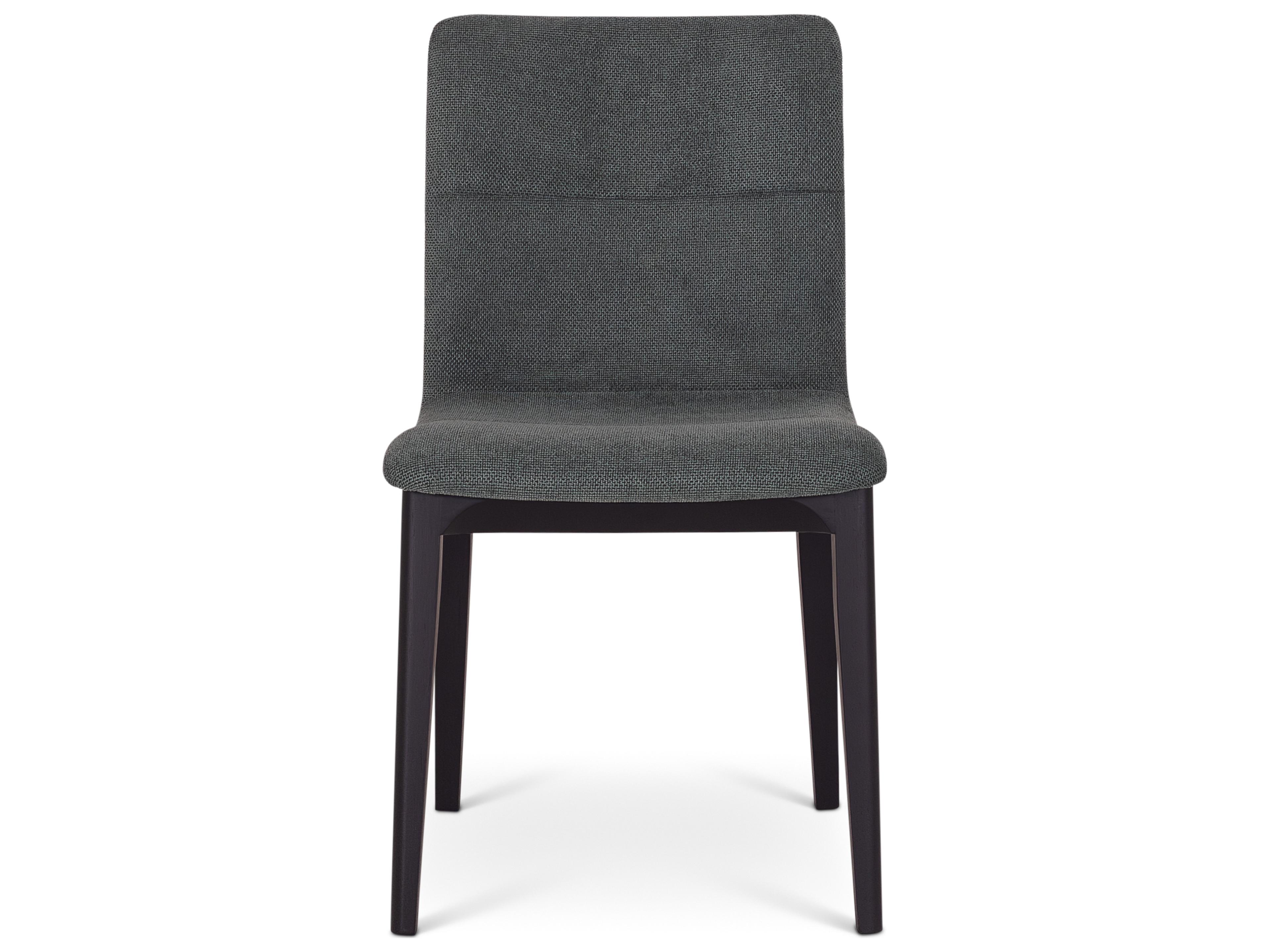 Urbia Modern Brazilian Oak Wood Black Upholstered Armless Dining Chair