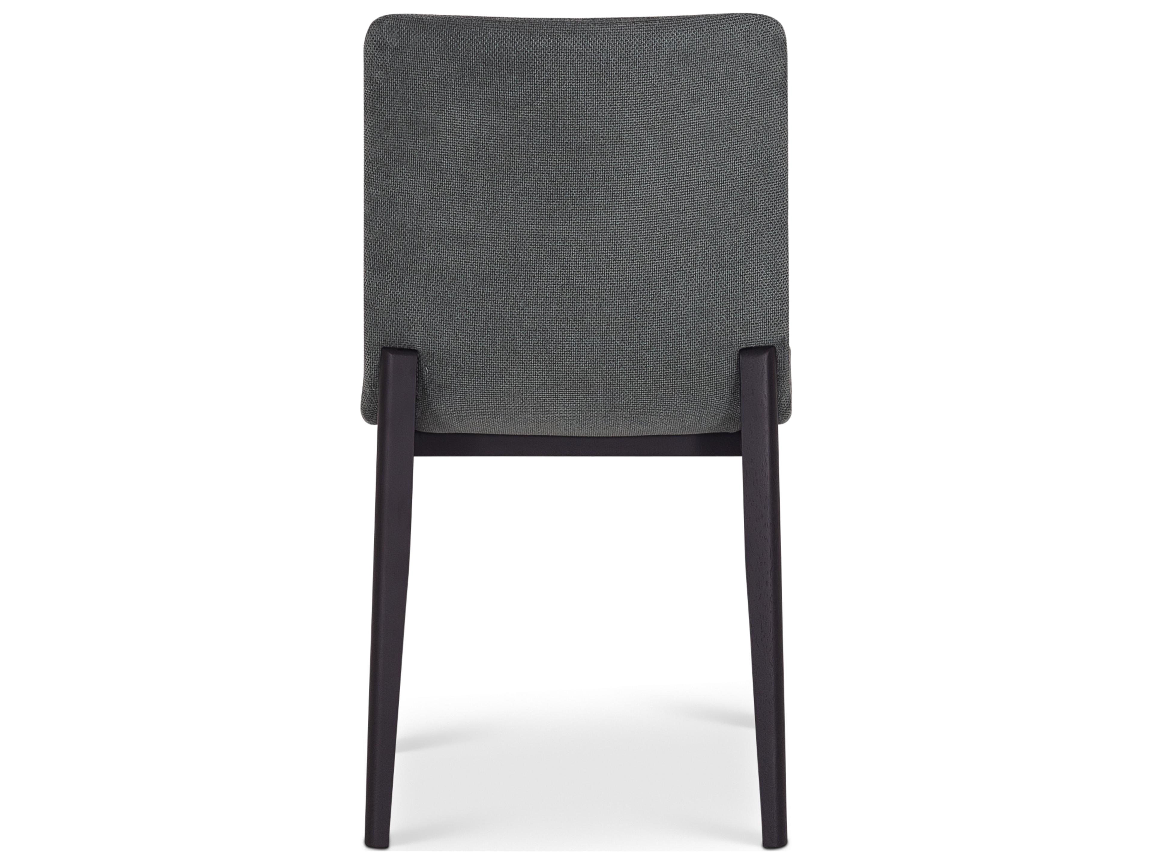Urbia Modern Brazilian Oak Wood Black Upholstered Armless Dining Chair