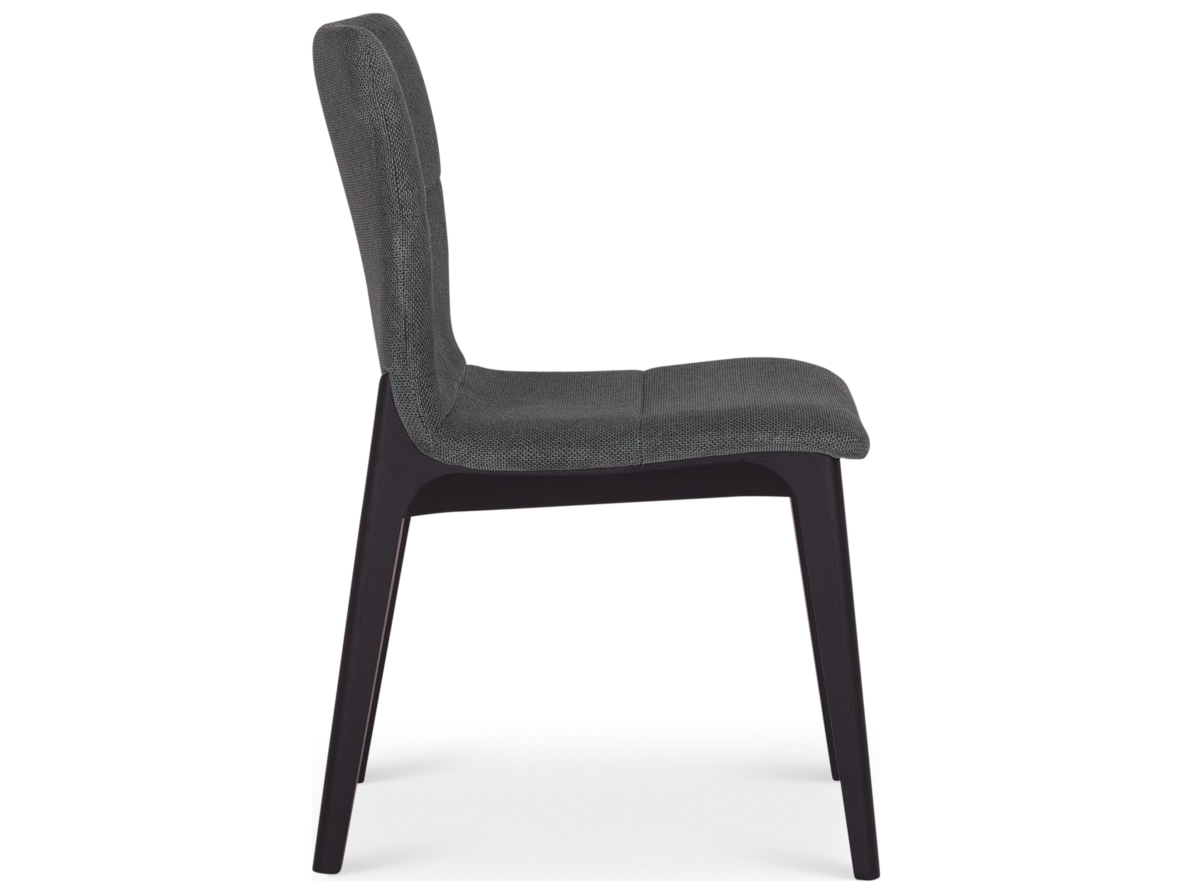 Urbia Modern Brazilian Oak Wood Black Upholstered Armless Dining Chair