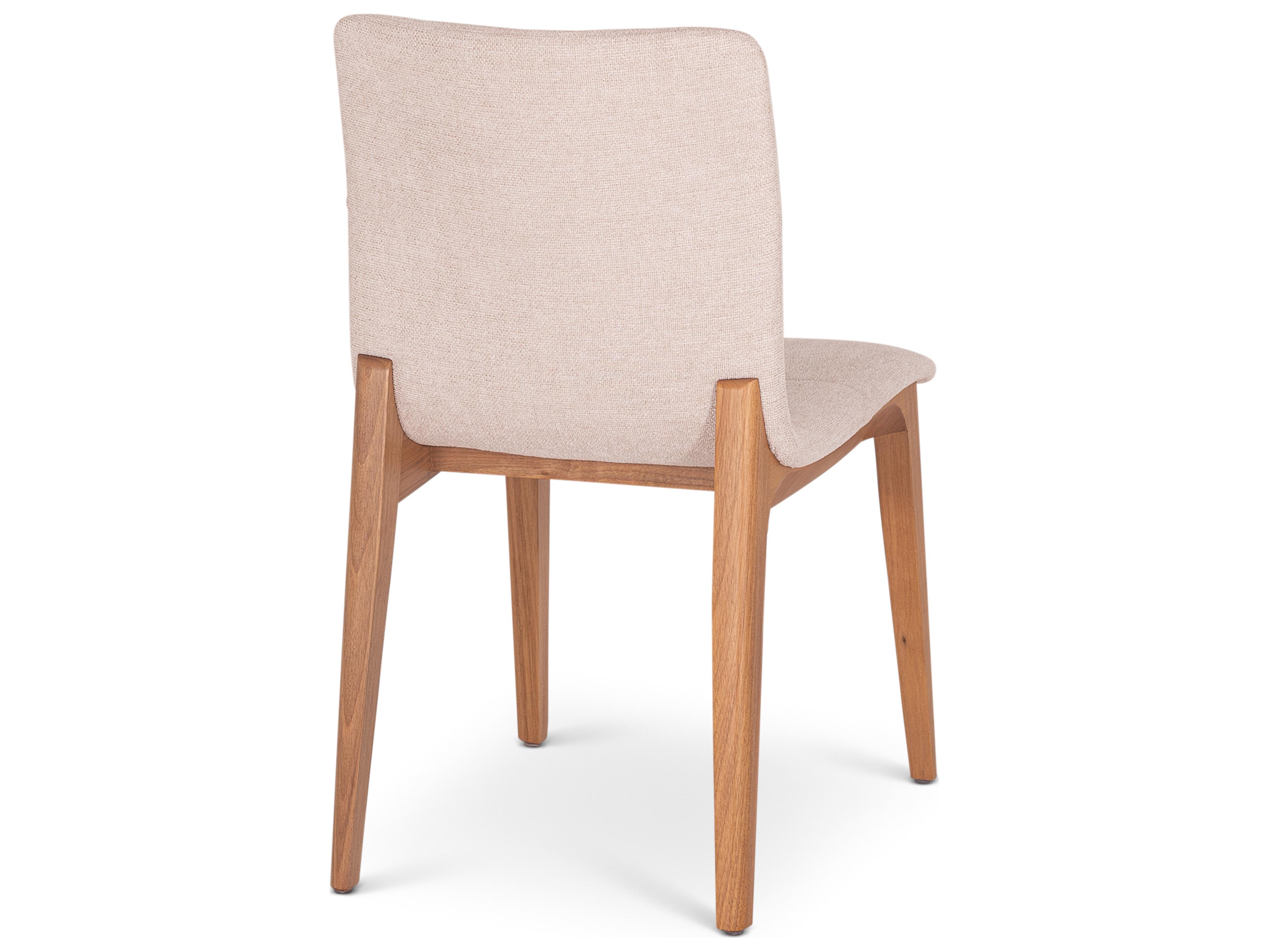 Urbia Modern Brazilian Oak Wood Natural Upholstered Armless Dining Chair