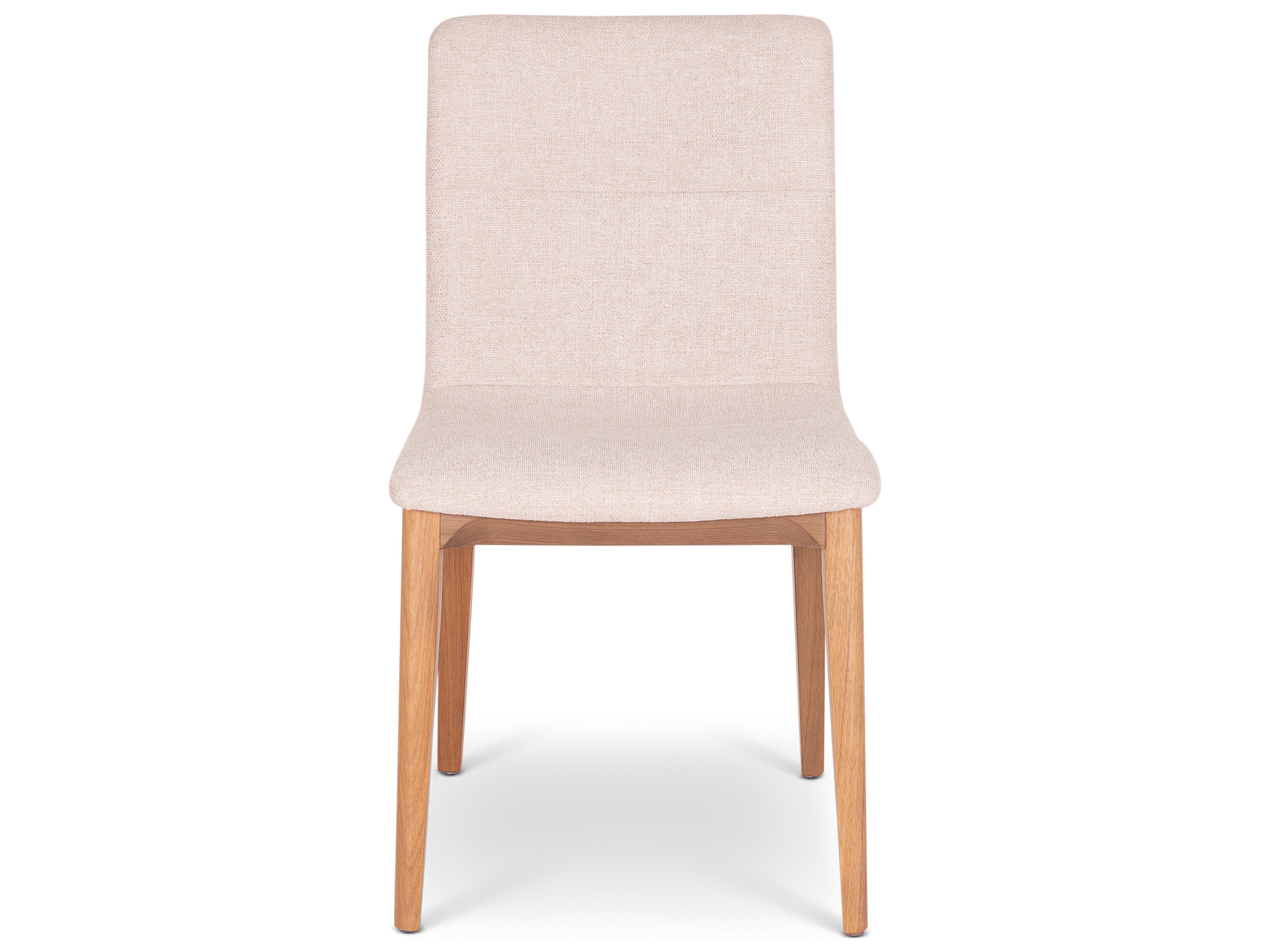 Urbia Modern Brazilian Oak Wood Natural Upholstered Armless Dining Chair