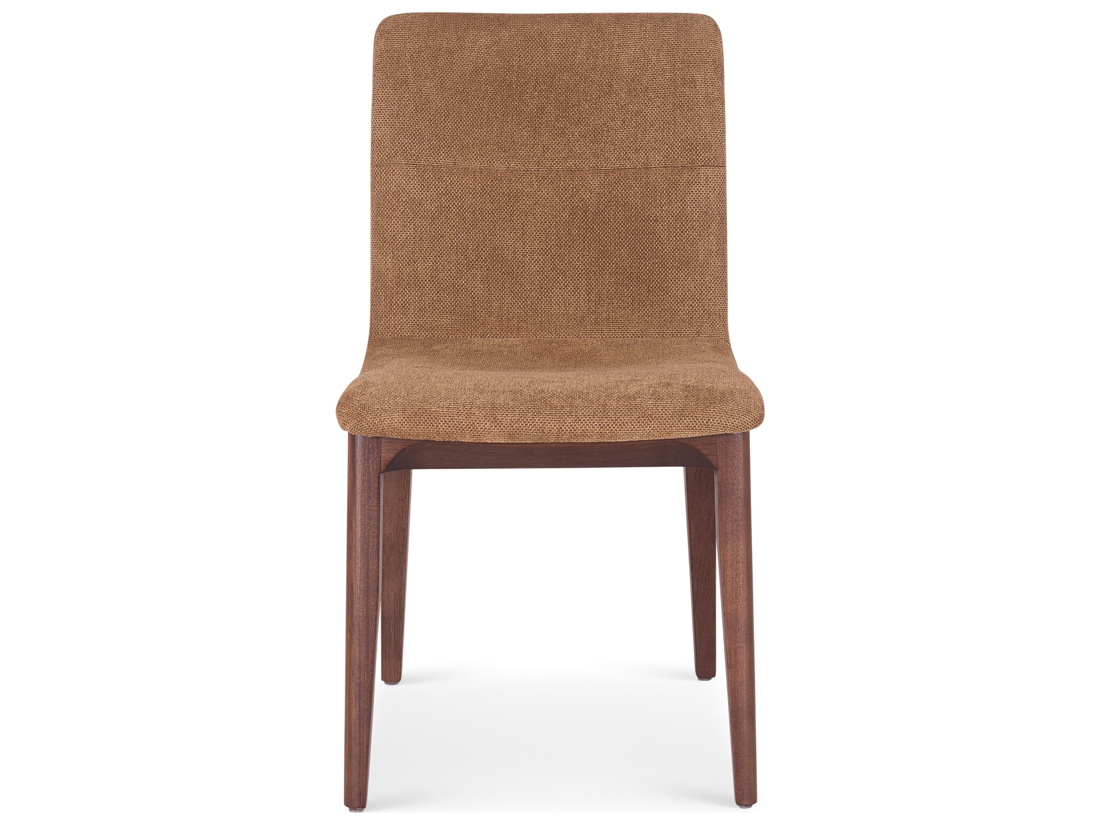 Urbia Modern Brazilian Oak Wood Brown Upholstered Armless Dining Chair