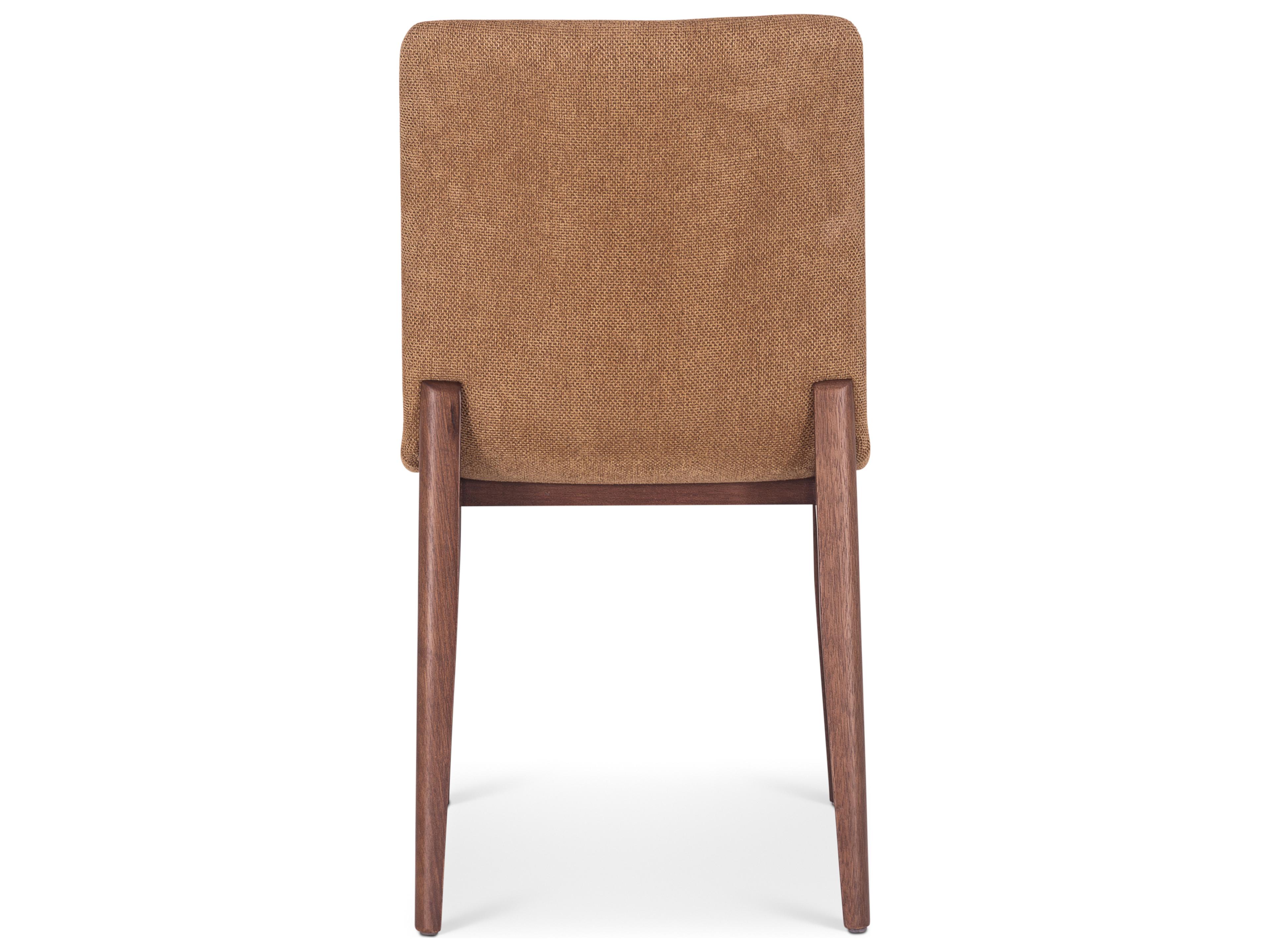 Urbia Modern Brazilian Oak Wood Brown Upholstered Armless Dining Chair
