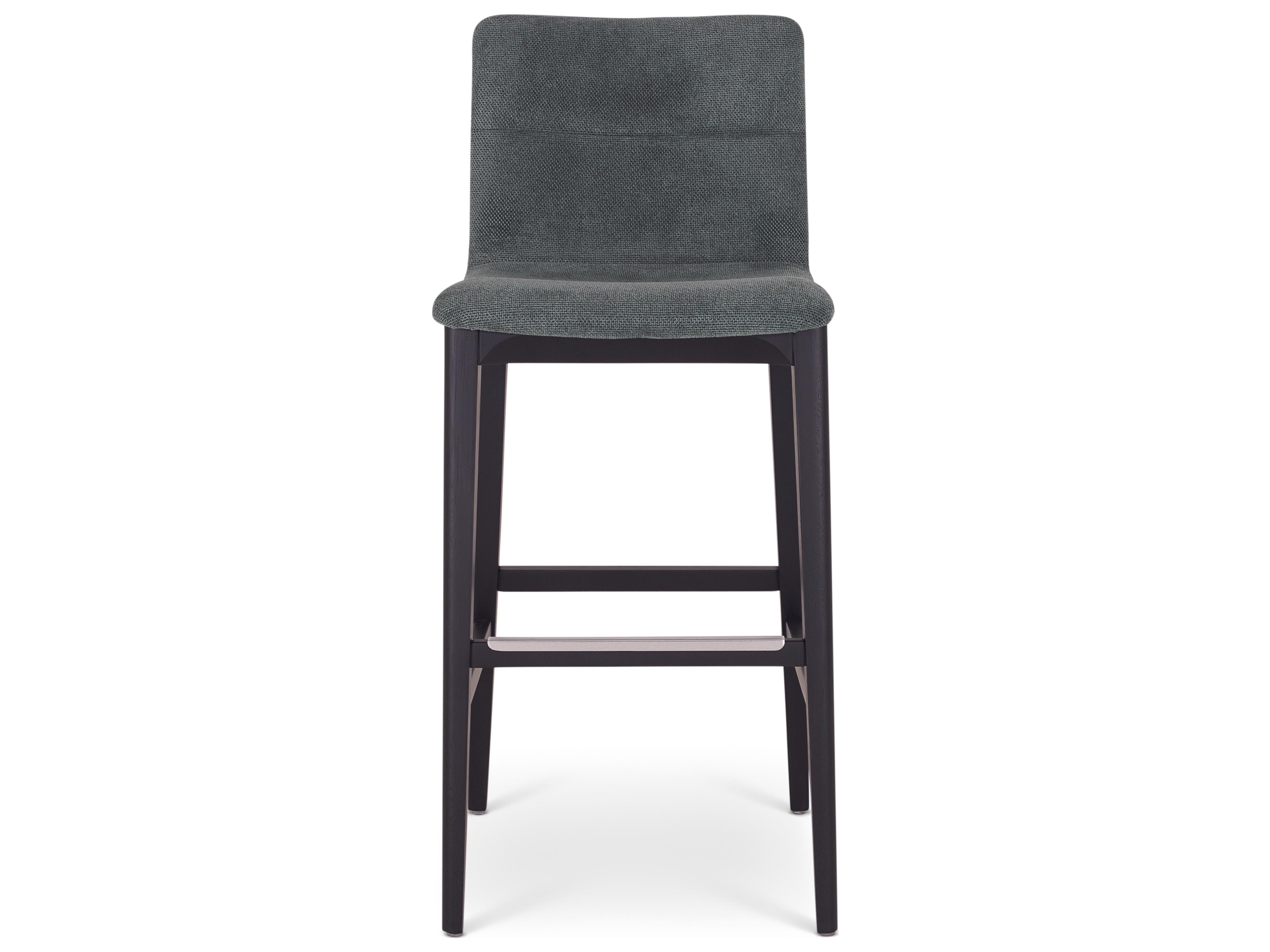 Urbia Modern Brazilian Jackpot Teal Ebano Upholstered Oak Wood Bar Stool