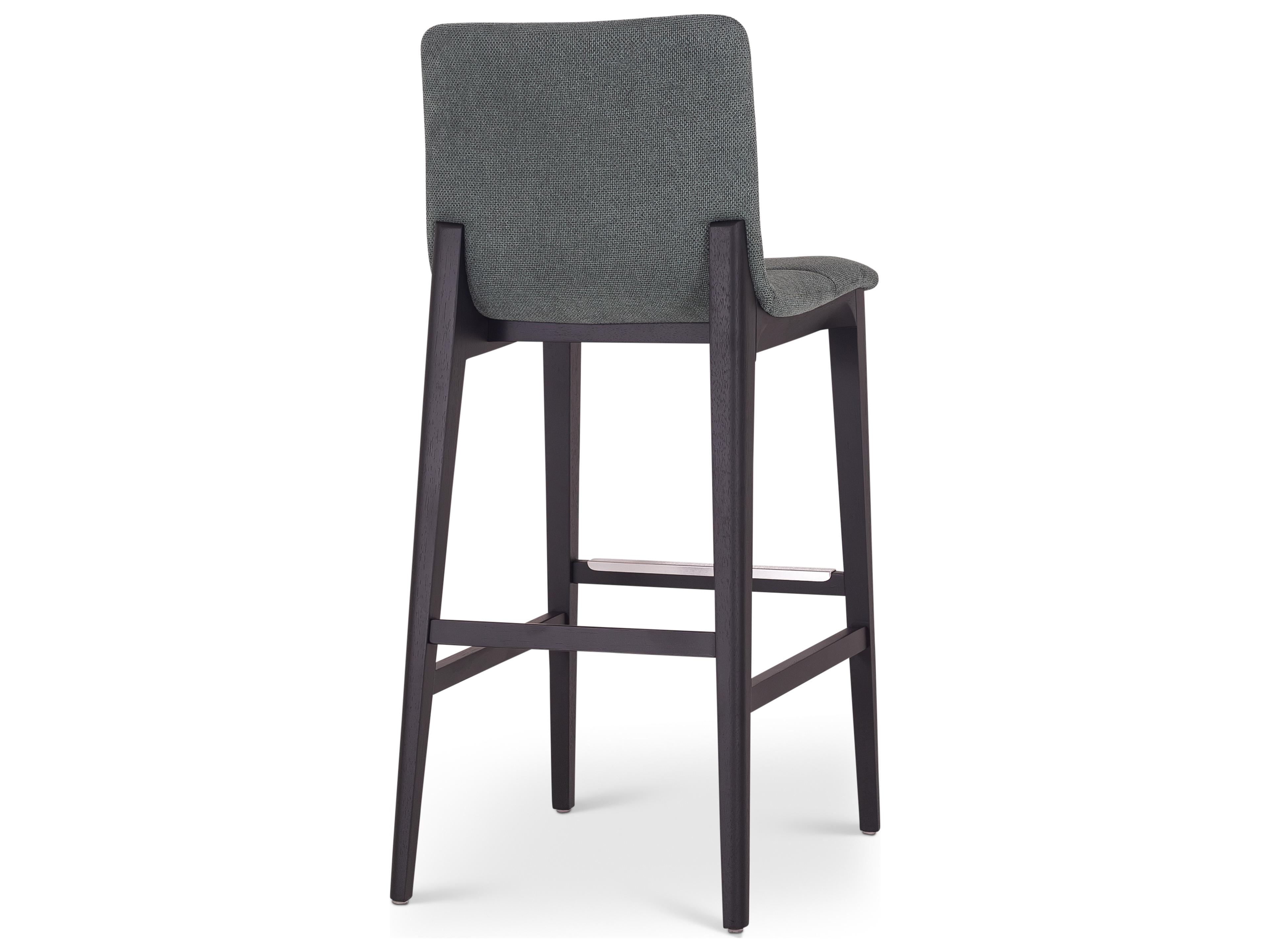 Urbia Modern Brazilian Jackpot Teal Ebano Upholstered Oak Wood Bar Stool