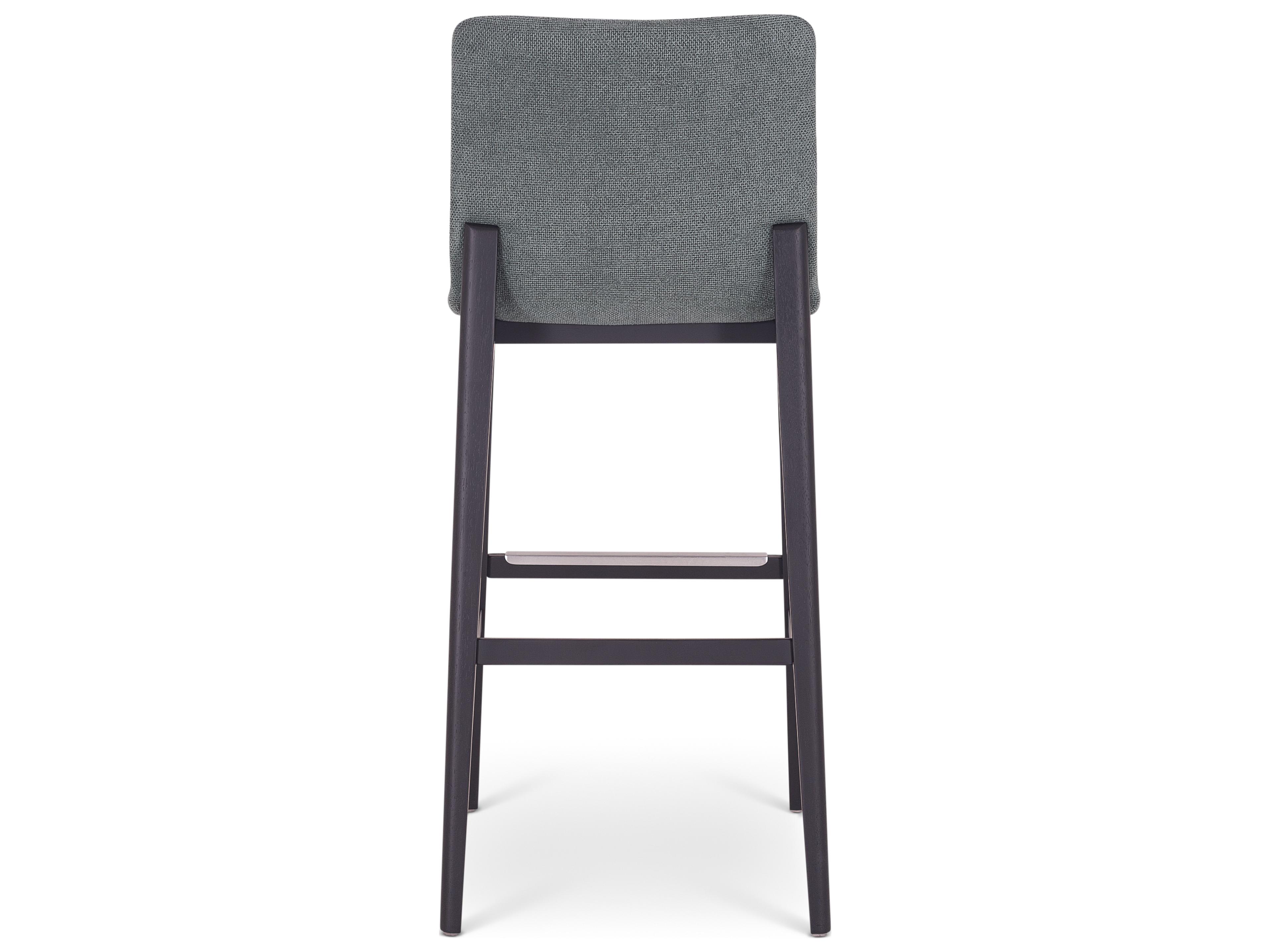 Urbia Modern Brazilian Jackpot Teal Ebano Upholstered Oak Wood Bar Stool