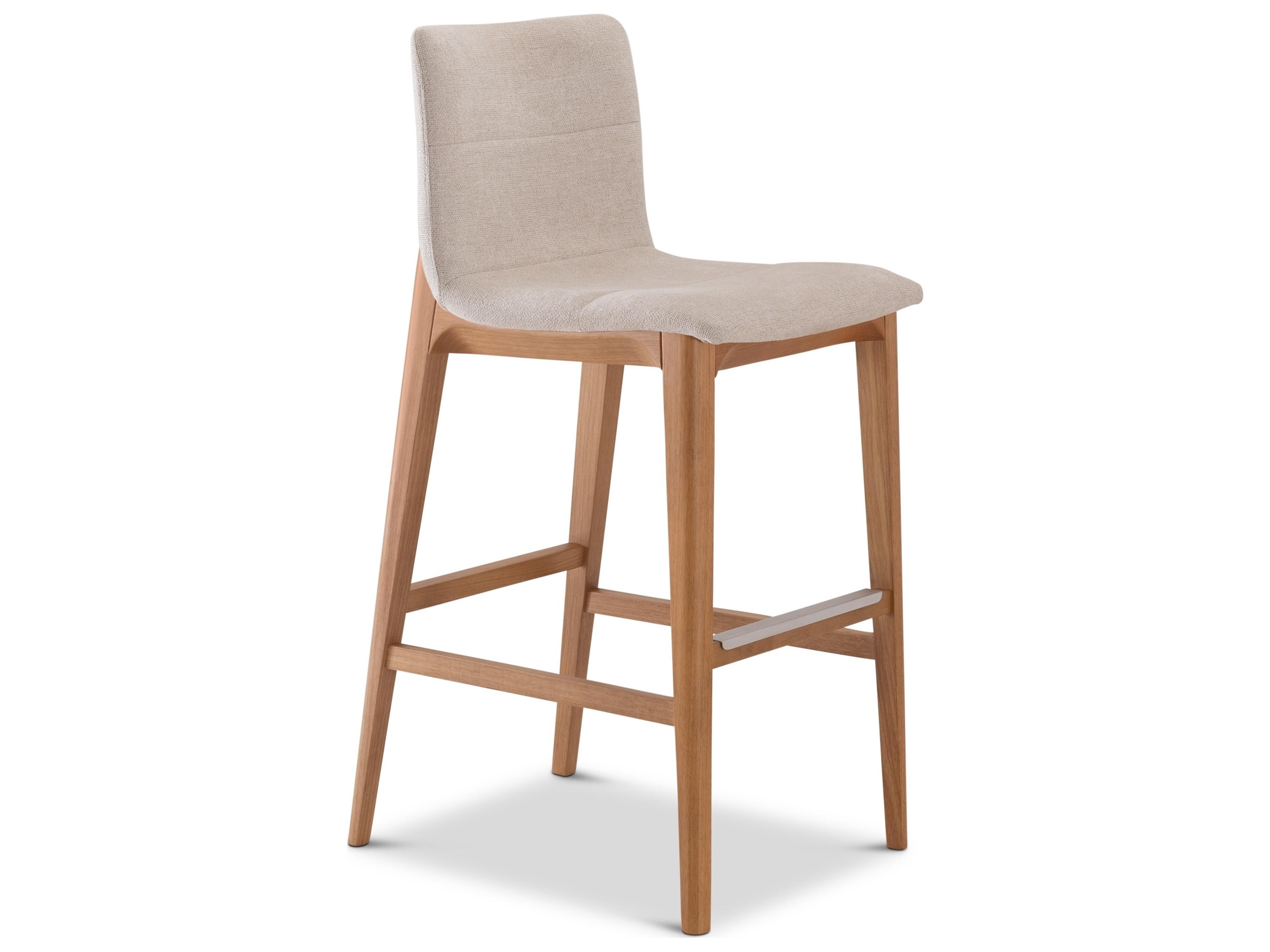 Urbia Modern Brazilian Harvest Natural Domasco Upholstered Oak Wood Bar Stool