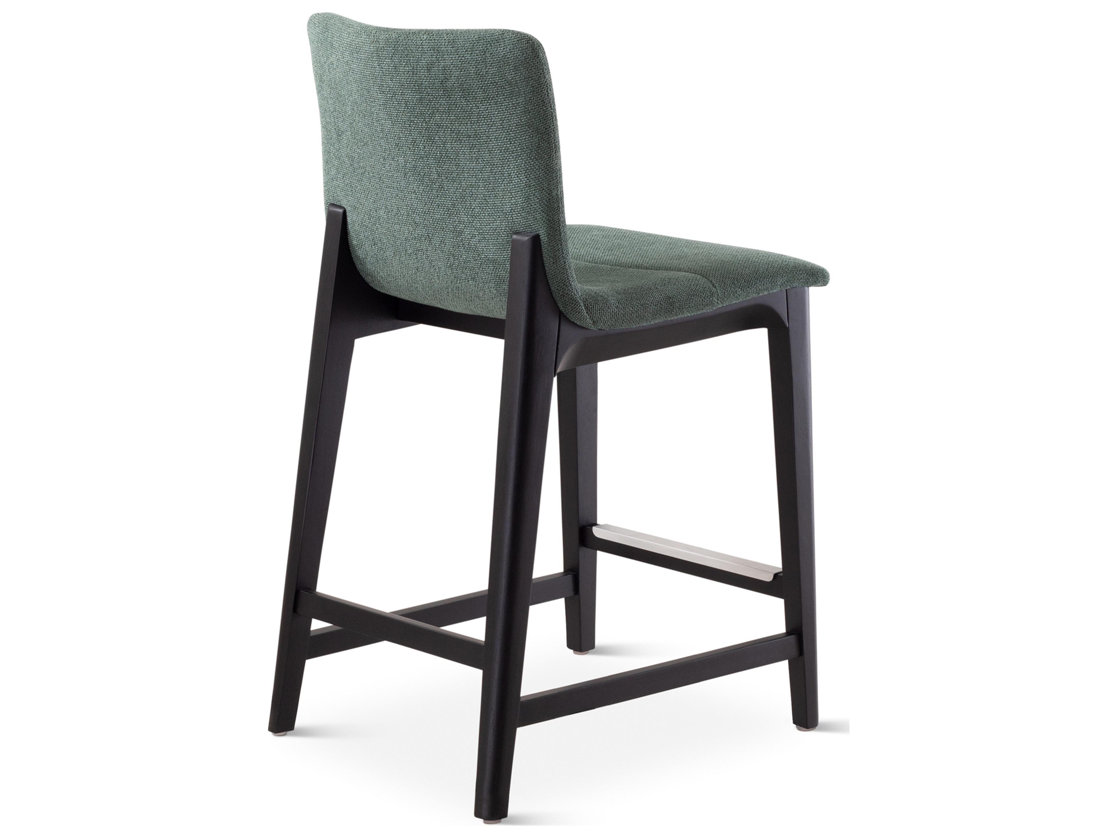 Urbia Modern Brazilian Jackpot Teal Ebano Upholstered Oak Wood Counter Stool