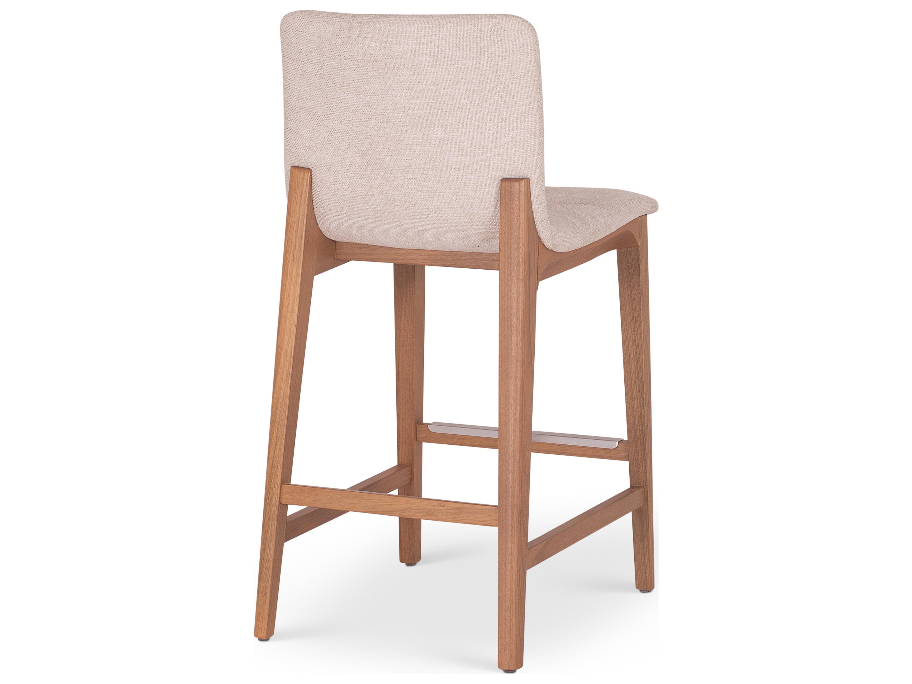 Urbia Modern Brazilian Harvest Natural Domasco Upholstered Oak Wood Counter Stool