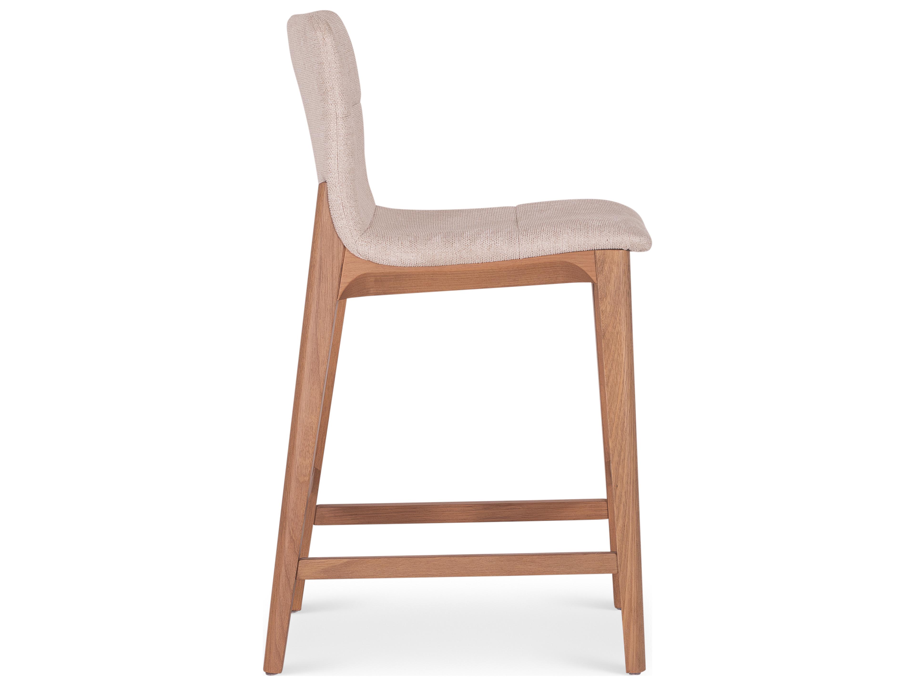 Urbia Modern Brazilian Harvest Natural Domasco Upholstered Oak Wood Counter Stool