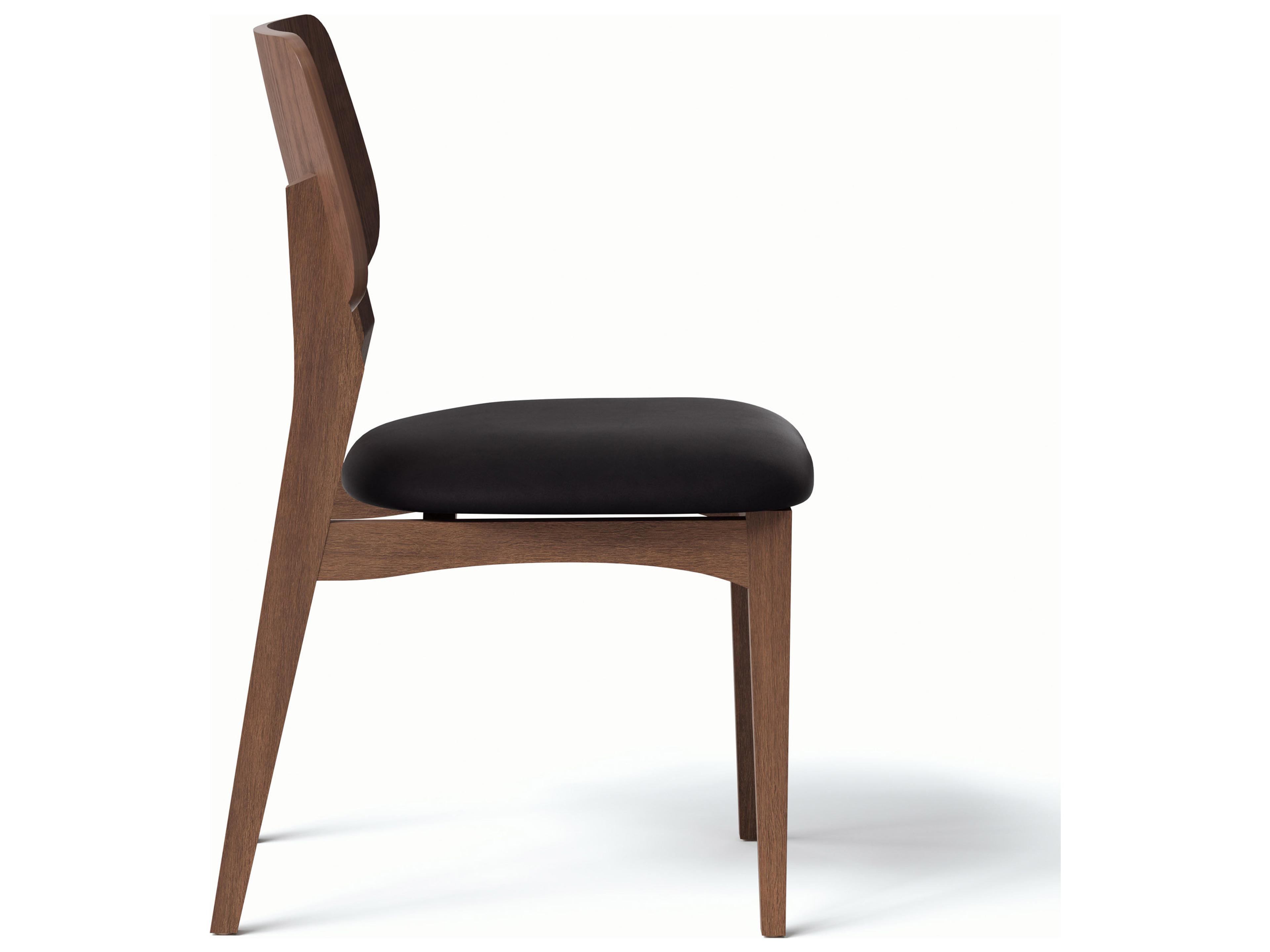 Urbia Modern Brazilian Solid Wood Brown Upholstered Armless Dining Chair