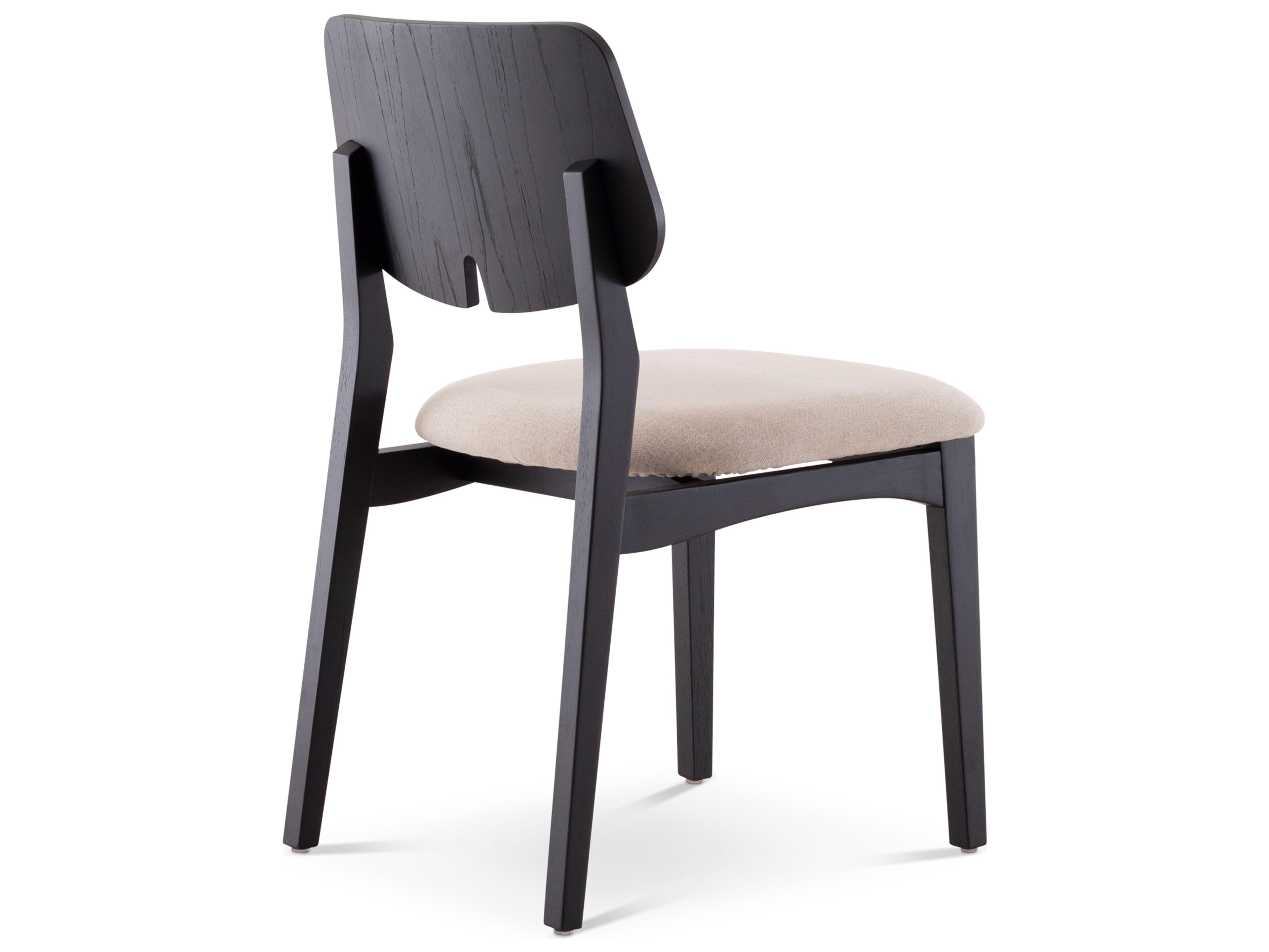 Urbia Modern Brazilian Oak Wood Beige Upholstered Armless Dining Chair