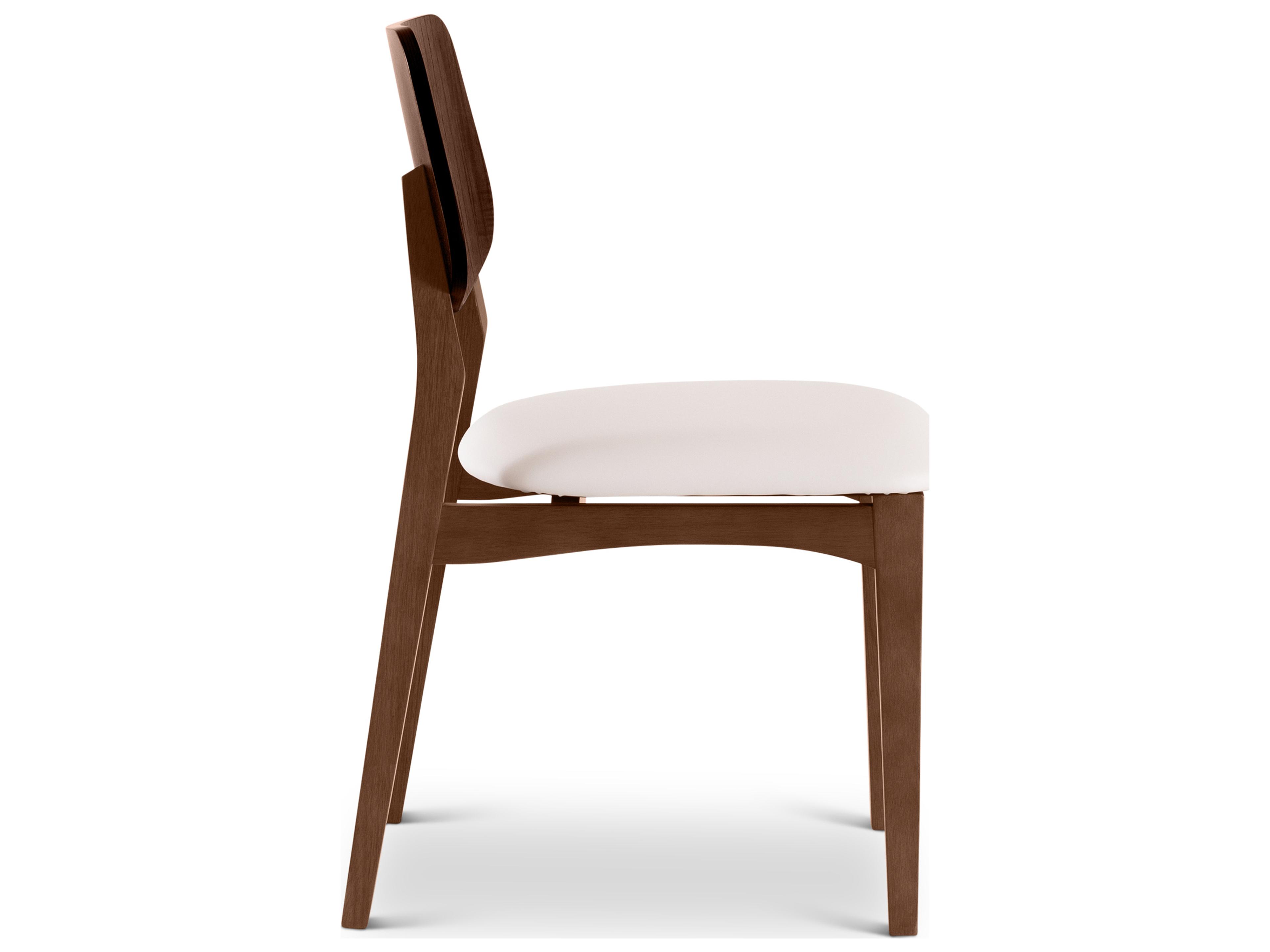 Urbia Modern Brazilian Oak Wood Beige Upholstered Armless Dining Chair