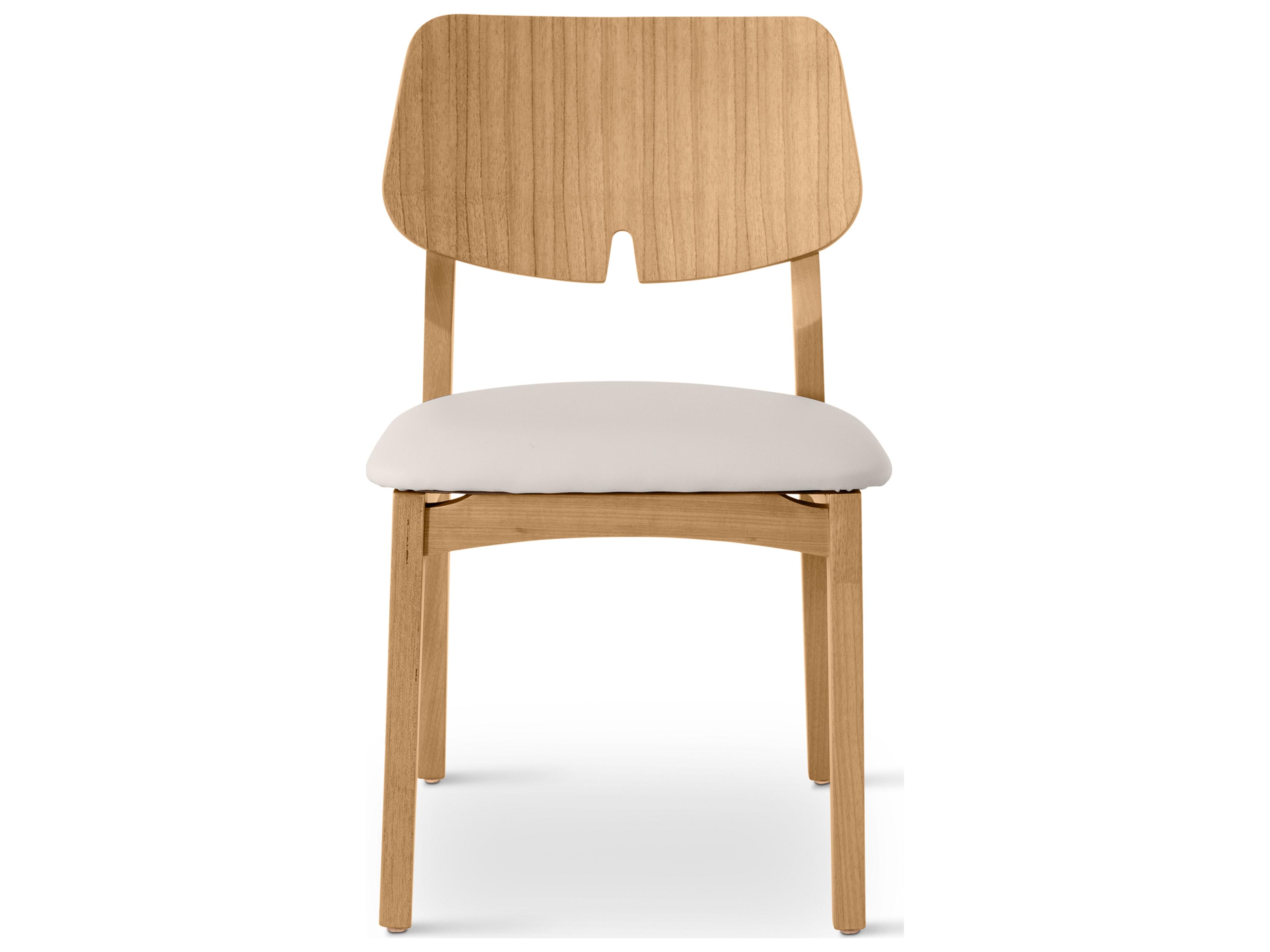 Urbia Modern Brazilian Solid Wood Beige Upholstered Armless Dining Chair