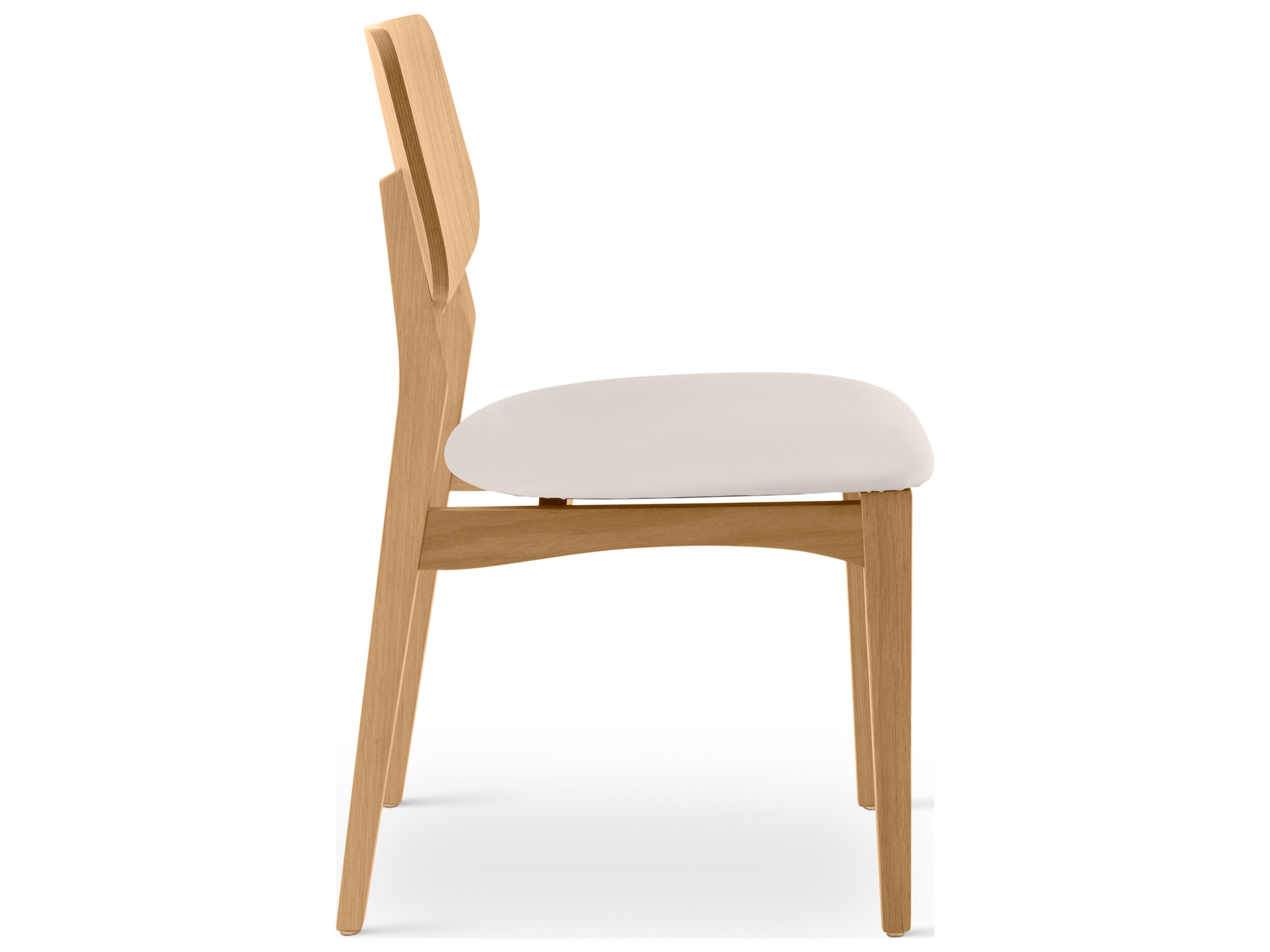 Urbia Modern Brazilian Solid Wood Beige Upholstered Armless Dining Chair