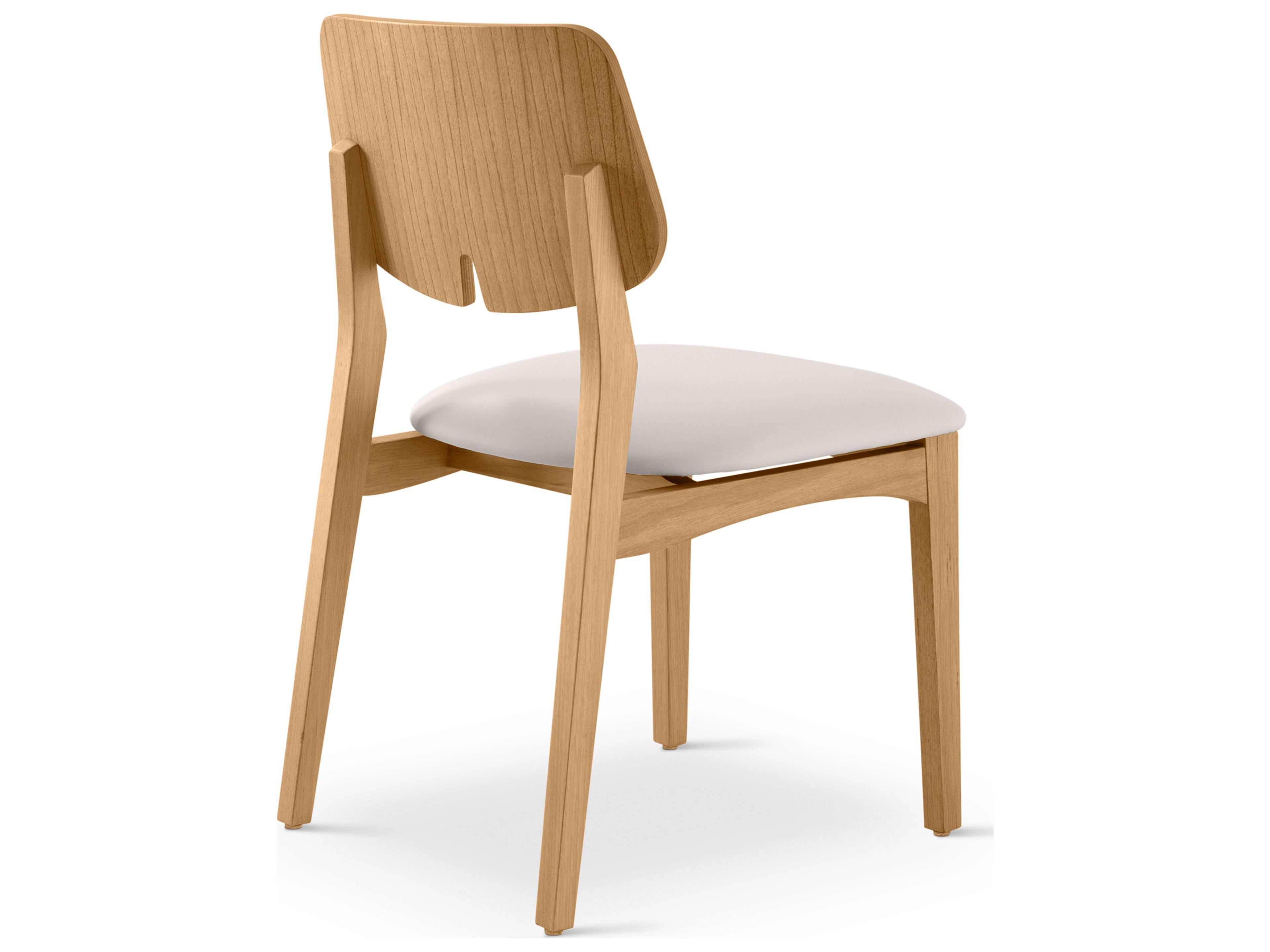 Urbia Modern Brazilian Solid Wood Beige Upholstered Armless Dining Chair