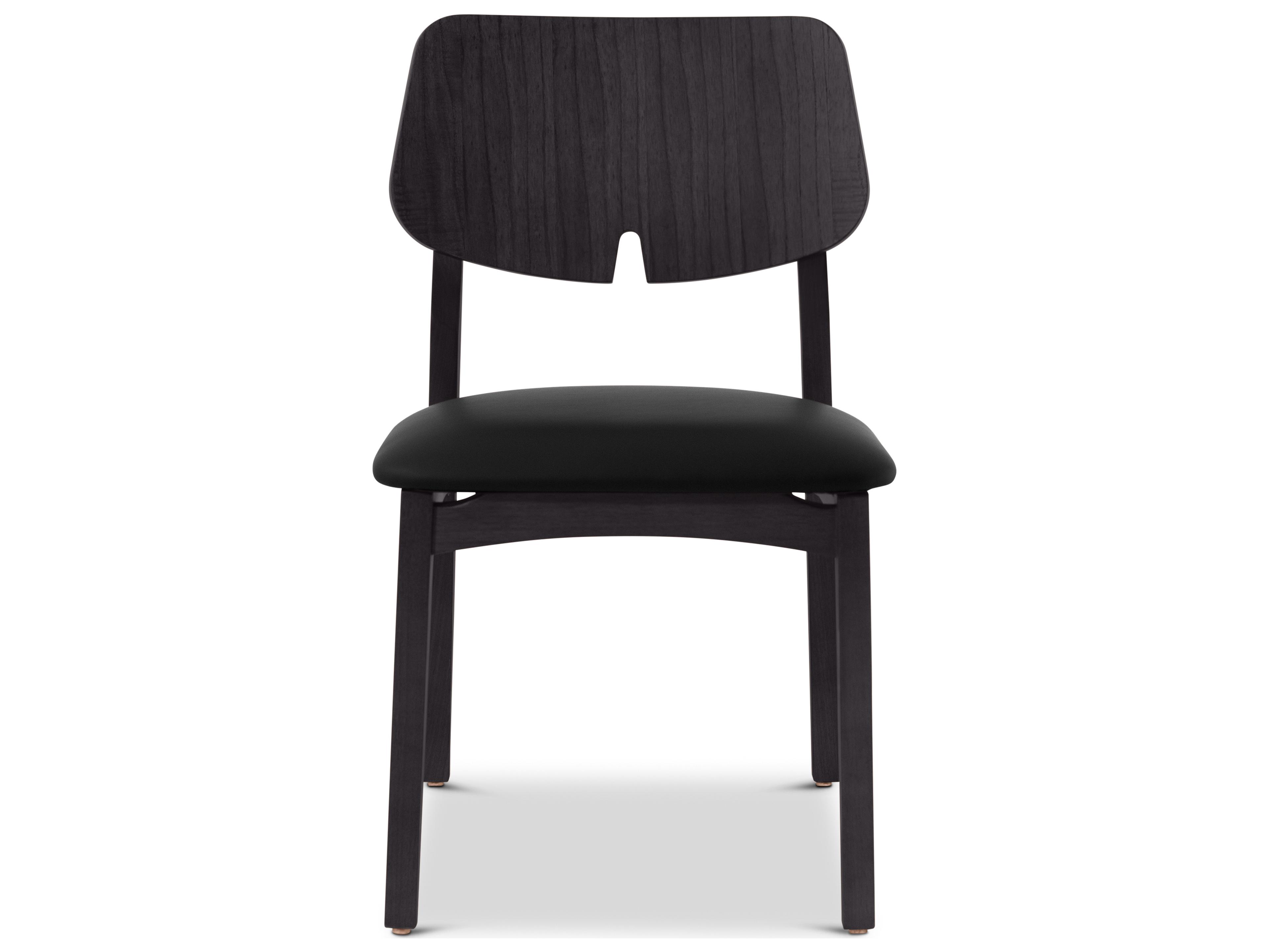 Urbia Modern Brazilian Solid Wood Black Upholstered Armless Dining Chair