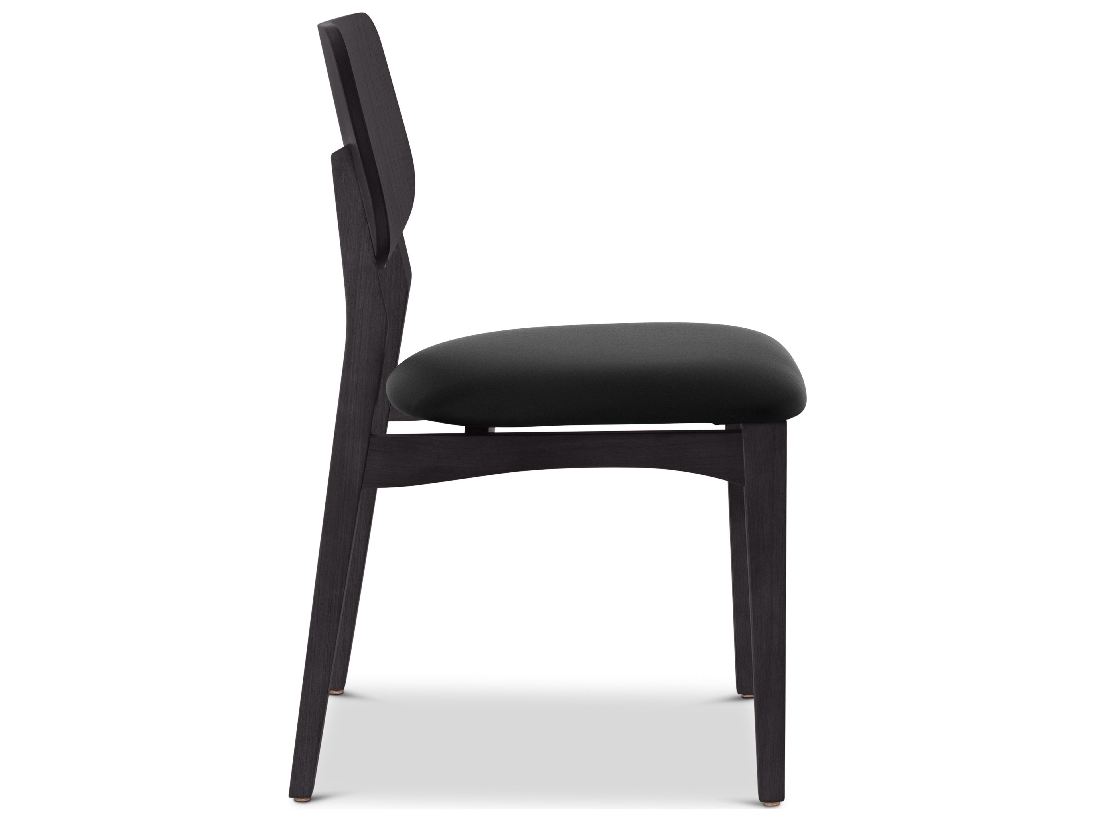 Urbia Modern Brazilian Solid Wood Black Upholstered Armless Dining Chair