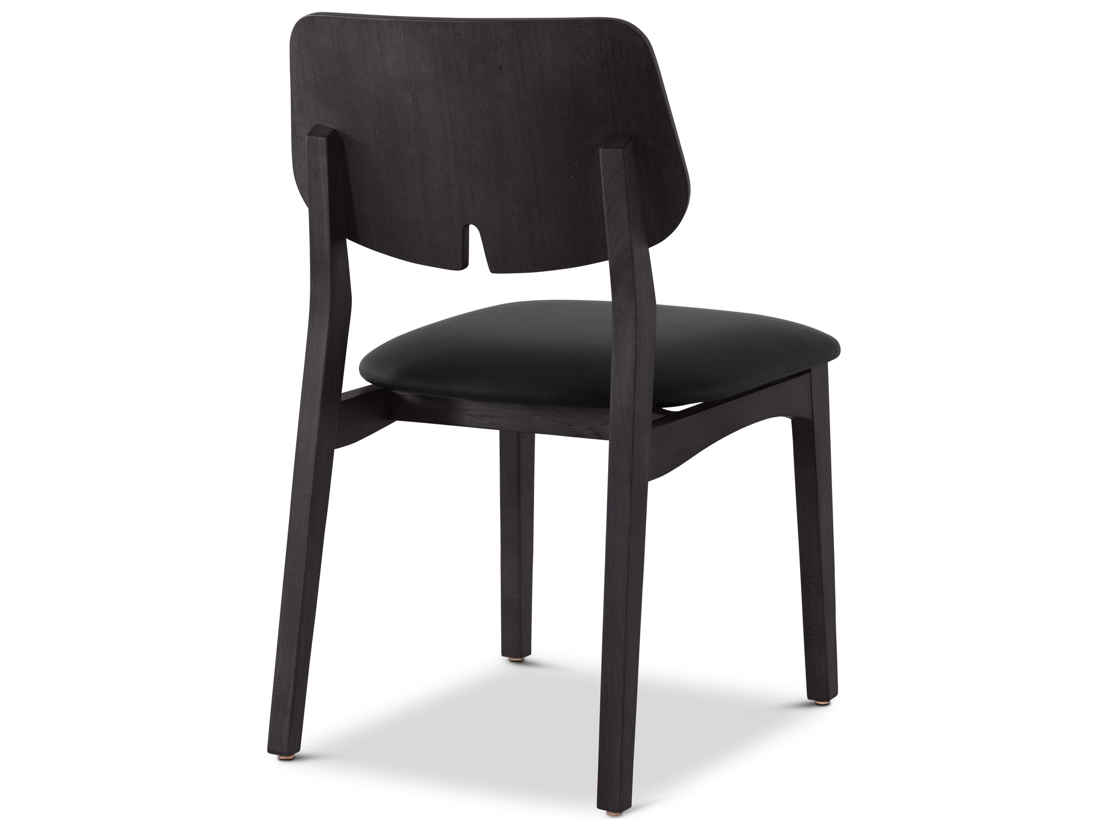 Urbia Modern Brazilian Solid Wood Black Upholstered Armless Dining Chair