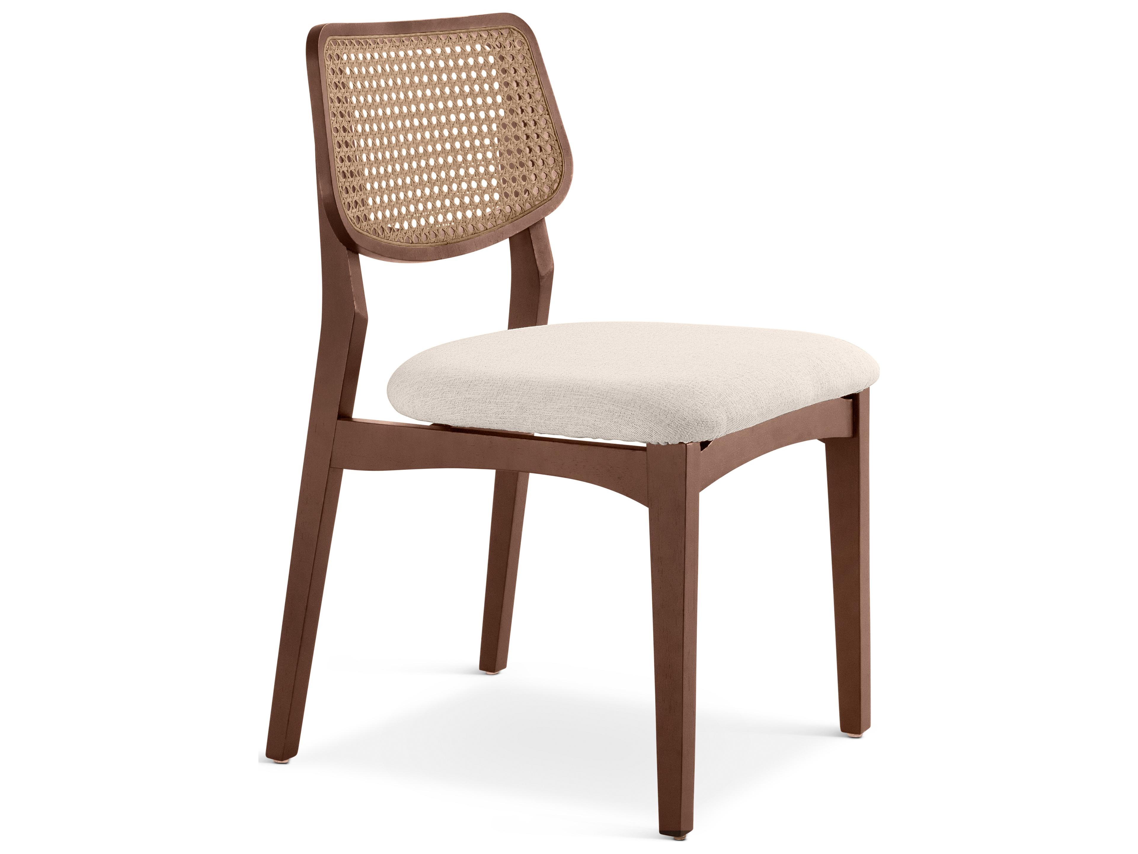 Urbia Modern Brazilian Solid Wood Brown Upholstered Armless Dining Chair