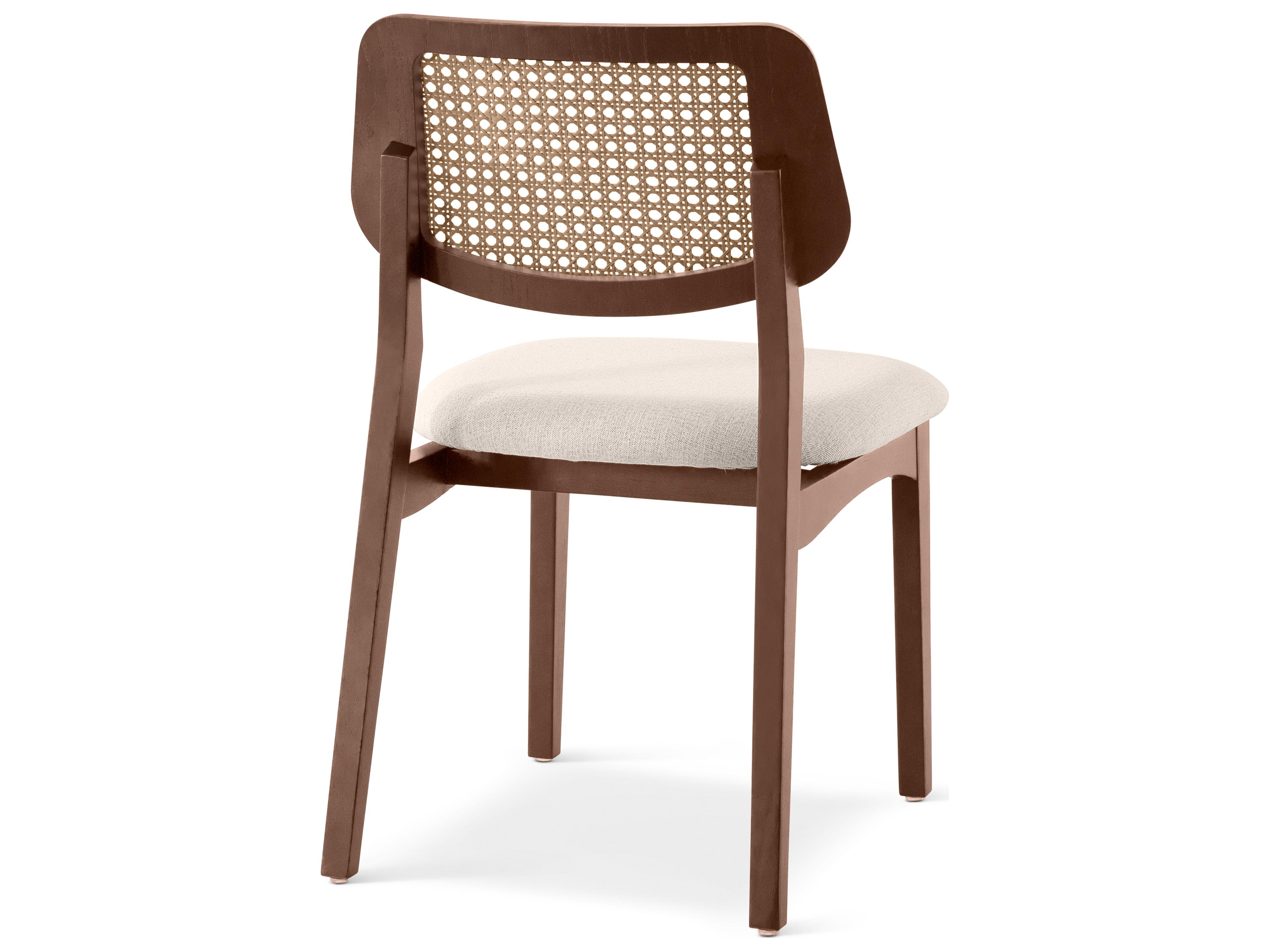 Urbia Modern Brazilian Solid Wood Brown Upholstered Armless Dining Chair
