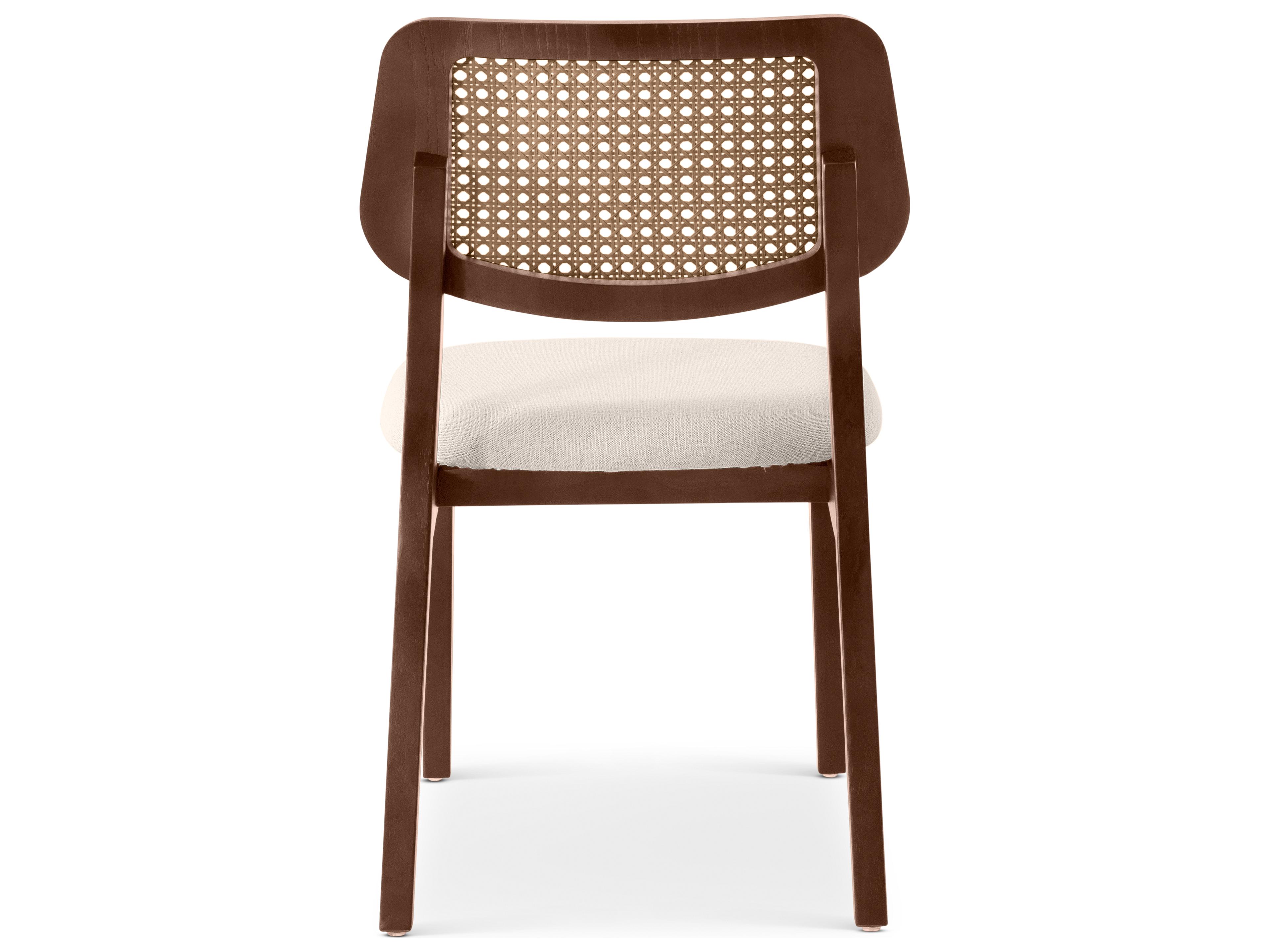 Urbia Modern Brazilian Solid Wood Brown Upholstered Armless Dining Chair