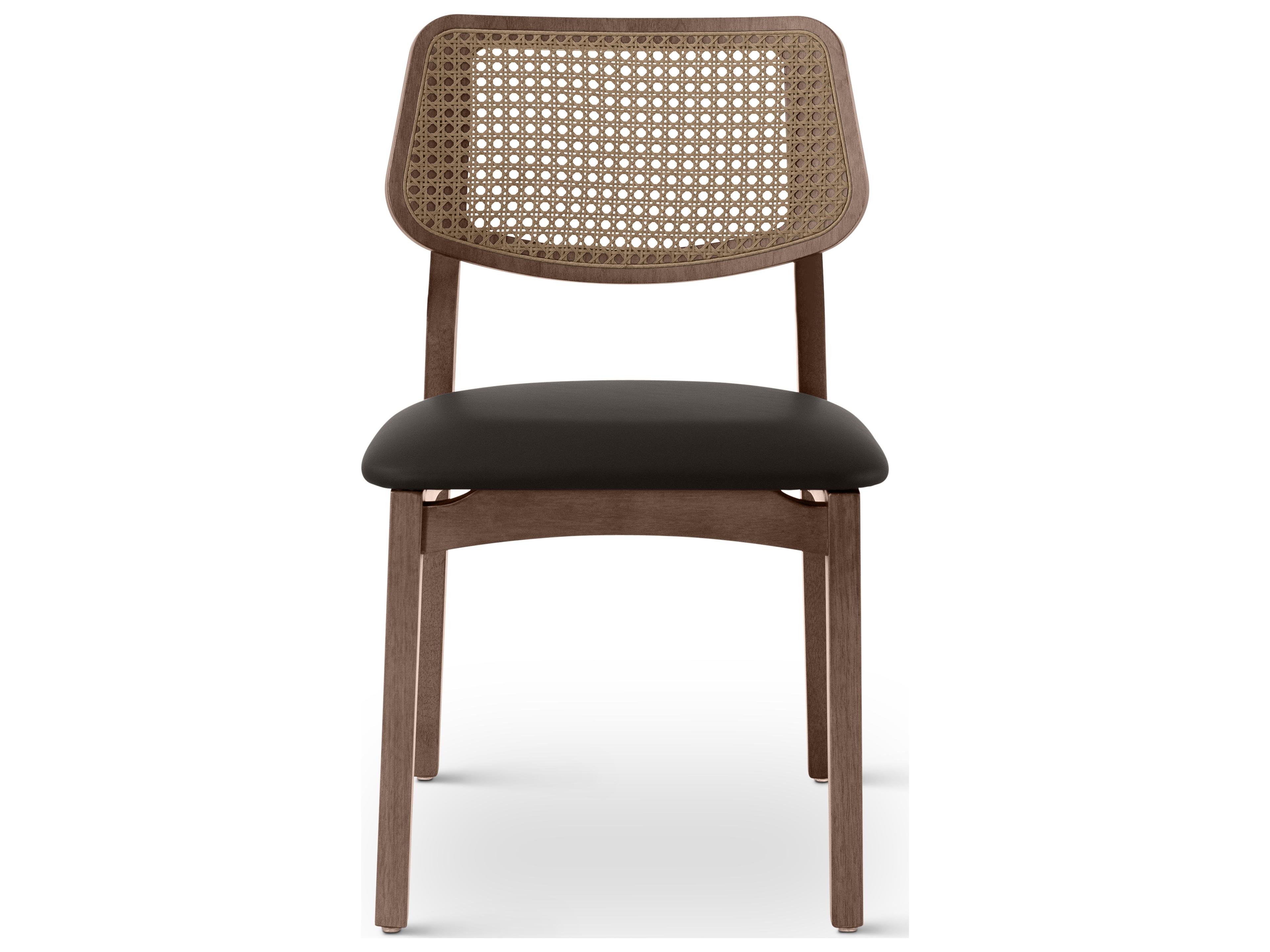 Urbia Modern Brazilian Solid Wood Brown Upholstered Armless Dining Chair
