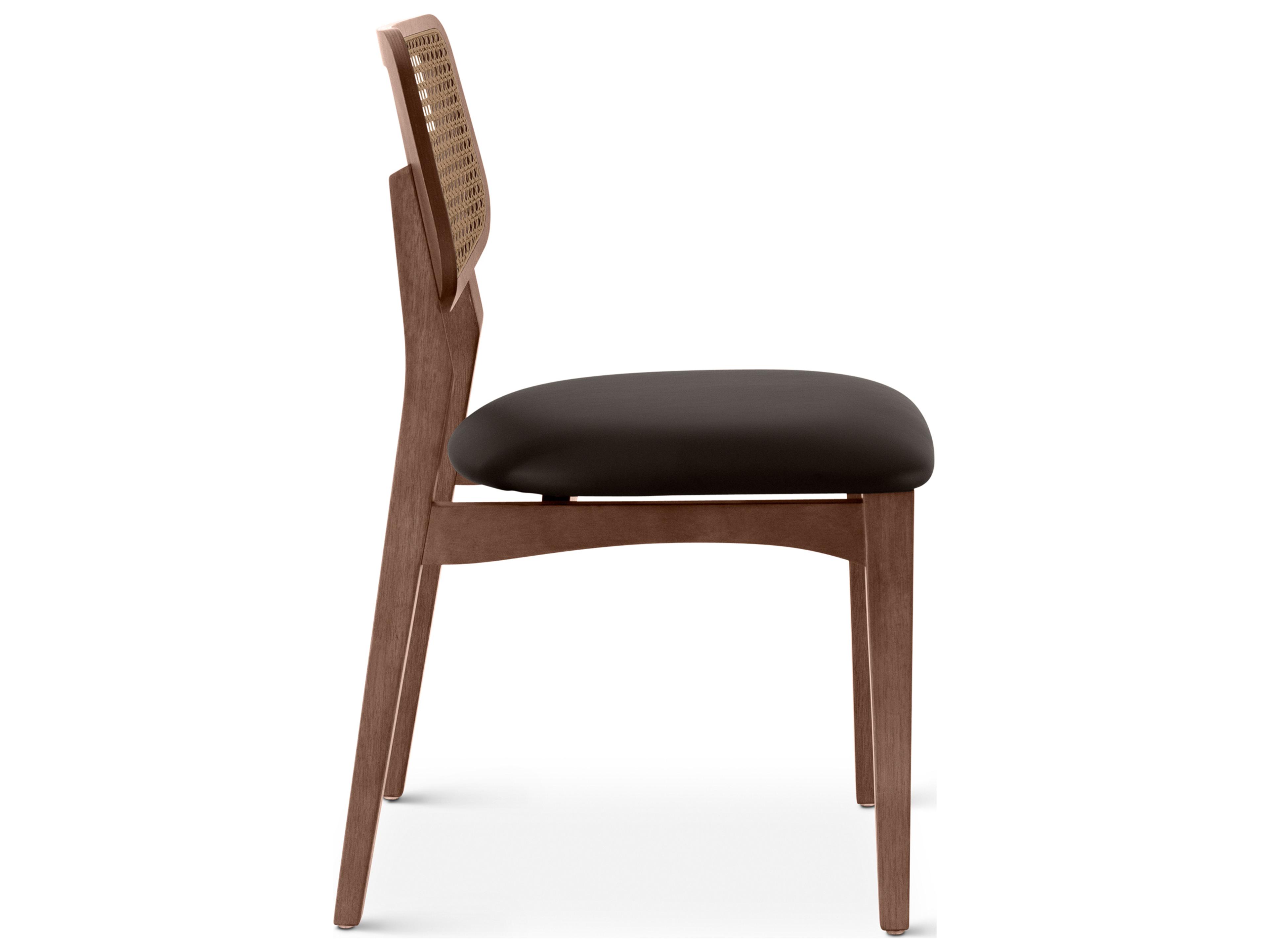 Urbia Modern Brazilian Solid Wood Brown Upholstered Armless Dining Chair