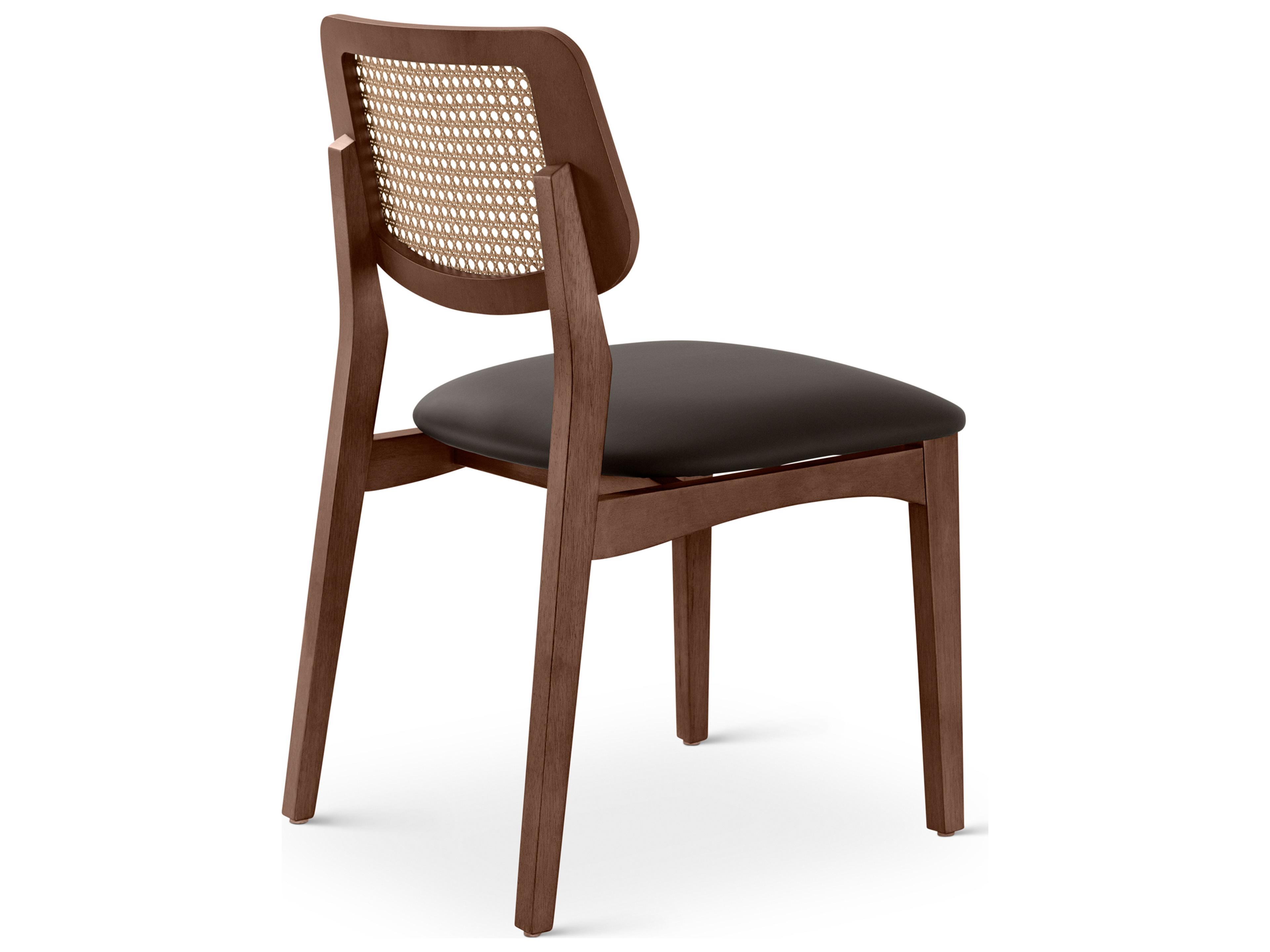 Urbia Modern Brazilian Solid Wood Brown Upholstered Armless Dining Chair
