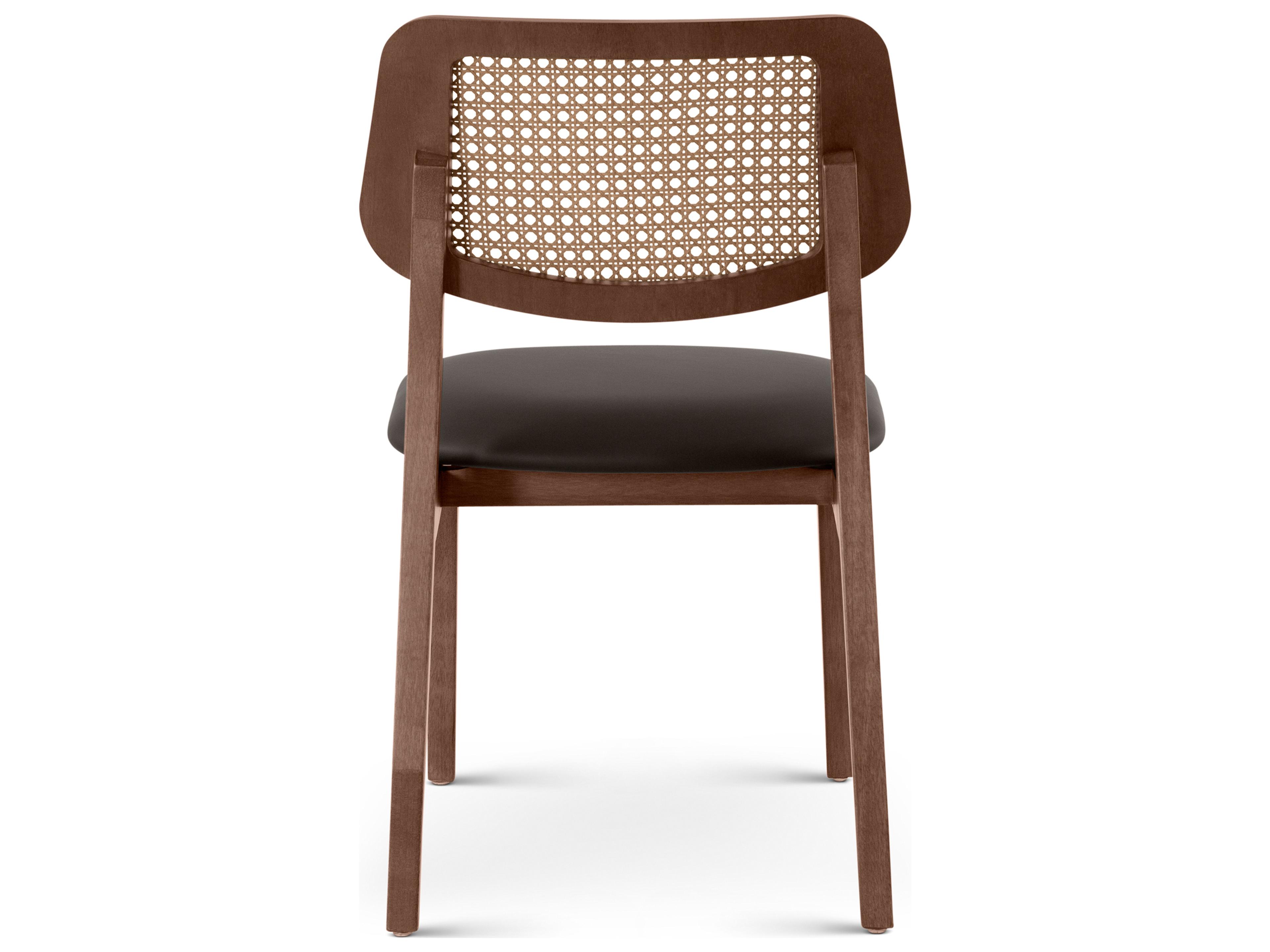 Urbia Modern Brazilian Solid Wood Brown Upholstered Armless Dining Chair