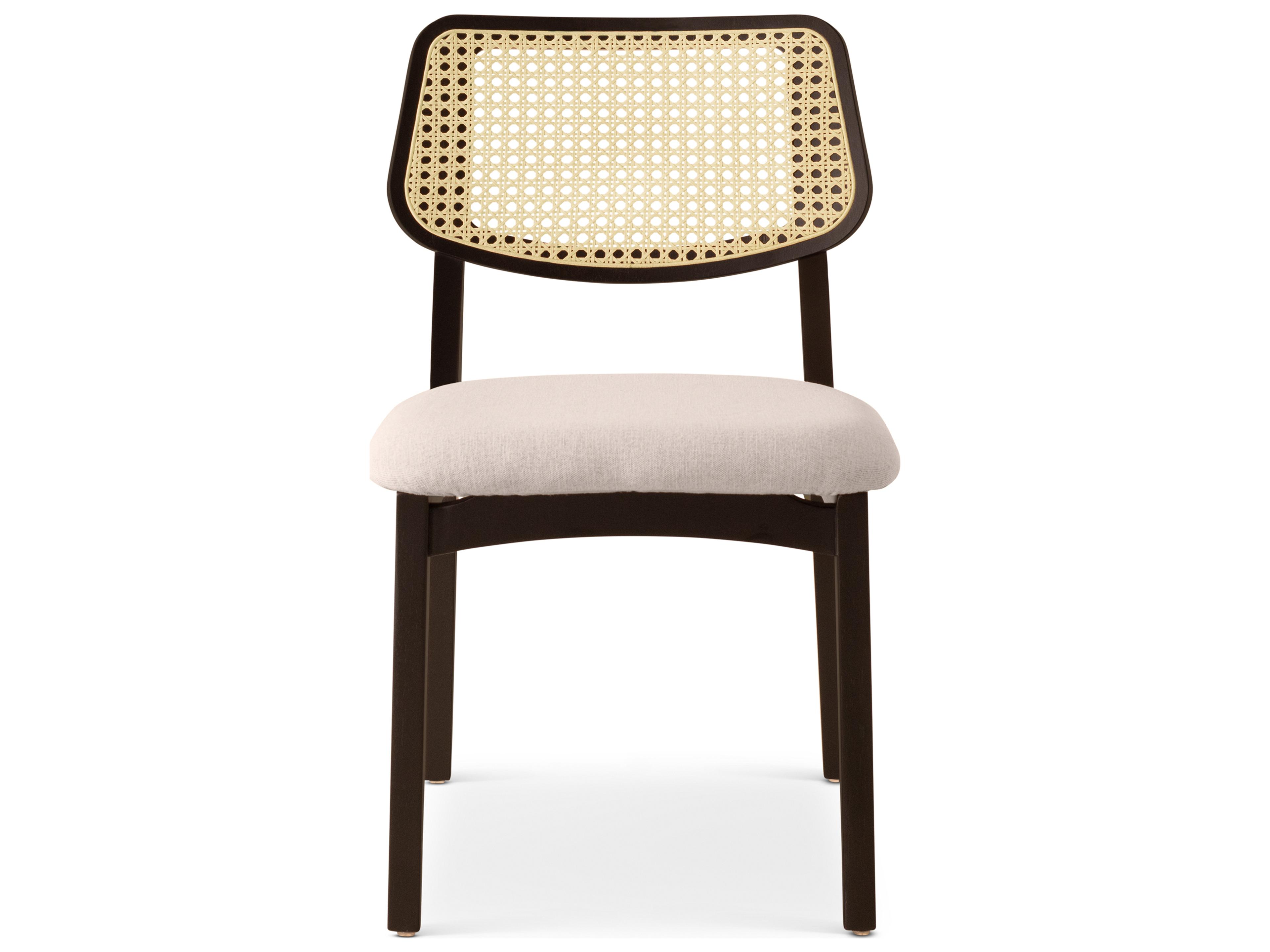 Urbia Modern Brazilian Solid Wood Black Upholstered Armless Dining Chair