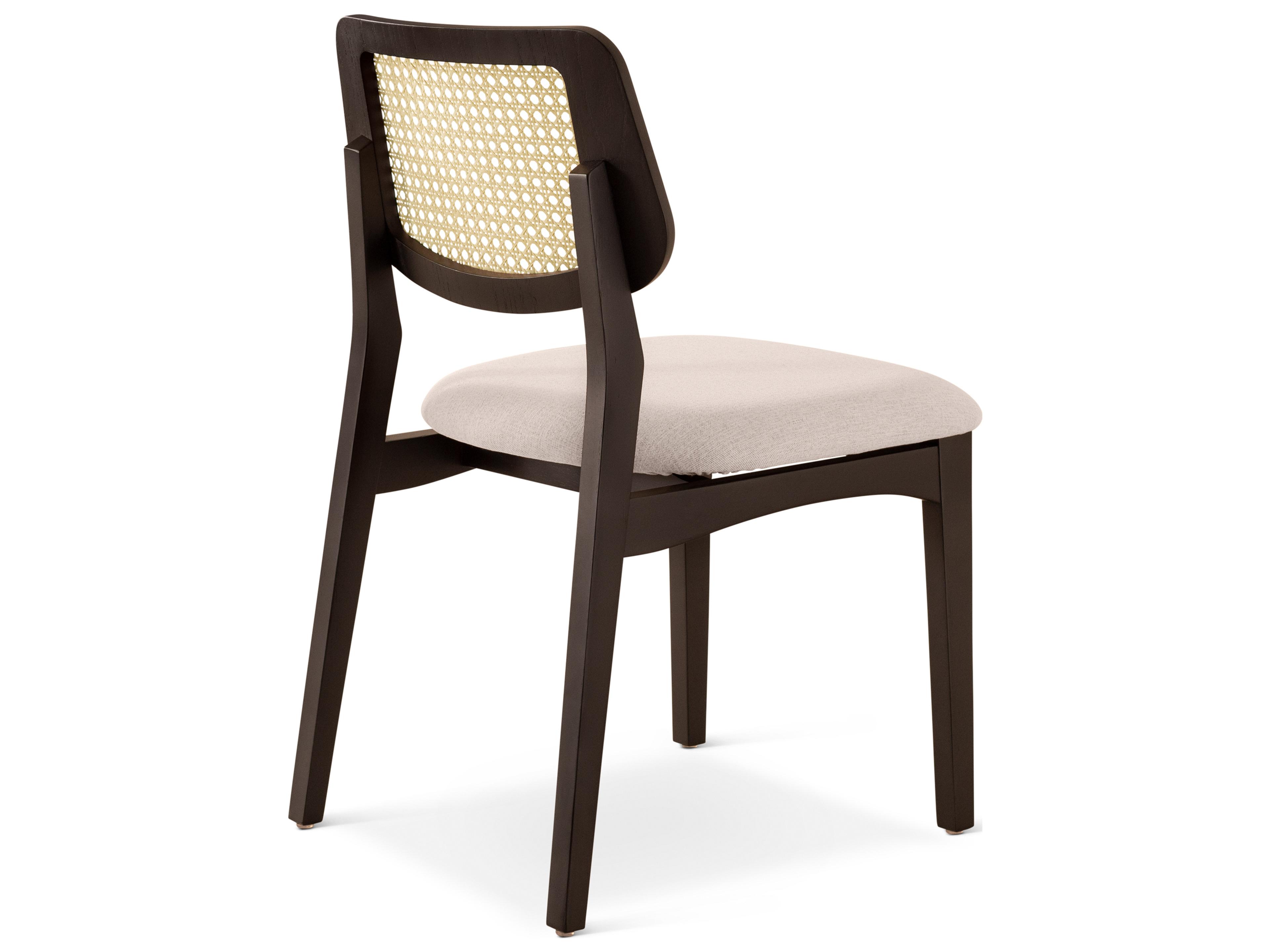 Urbia Modern Brazilian Solid Wood Black Upholstered Armless Dining Chair