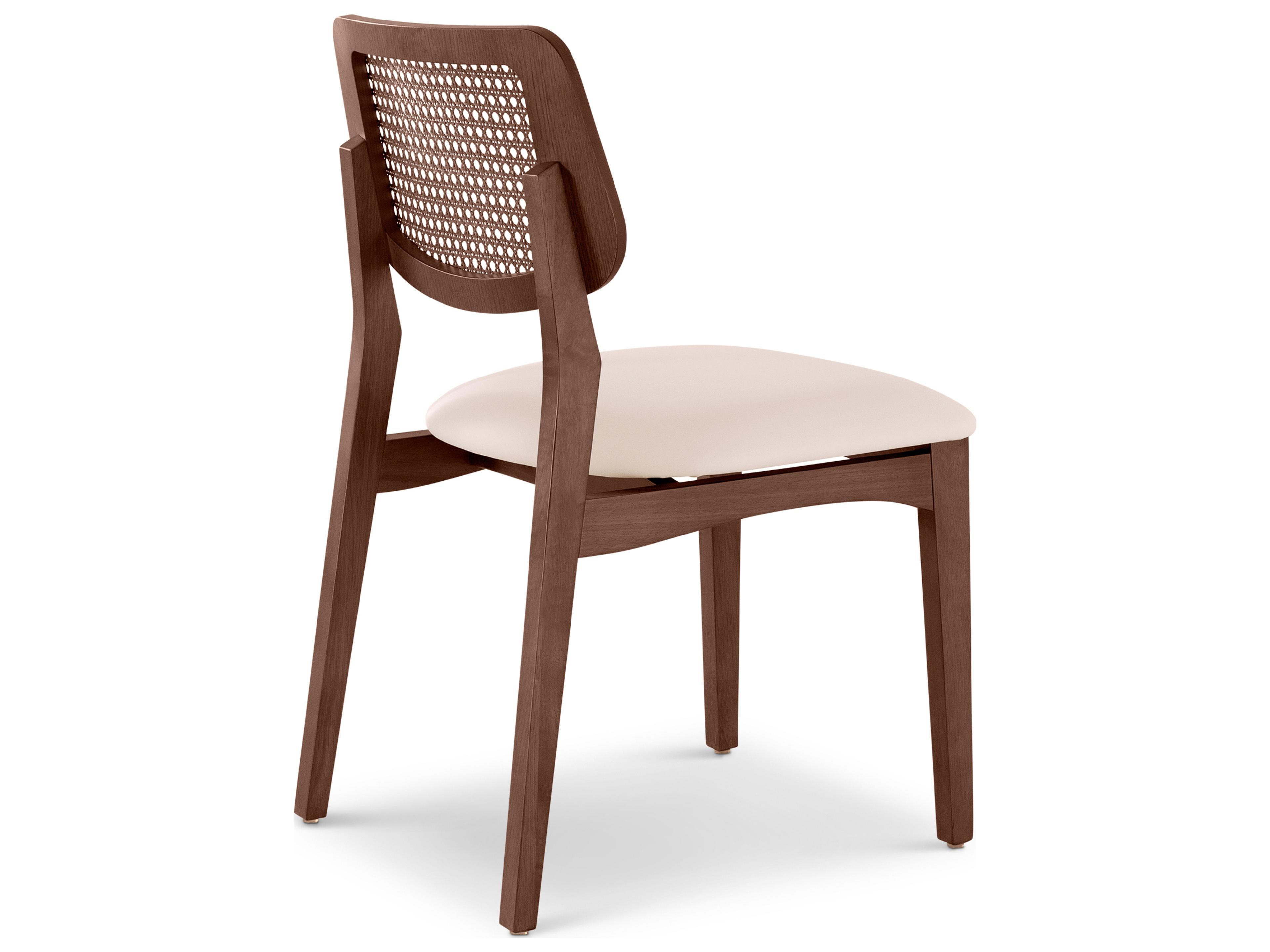 Urbia Modern Brazilian Solid Wood Brown Upholstered Armless Dining Chair