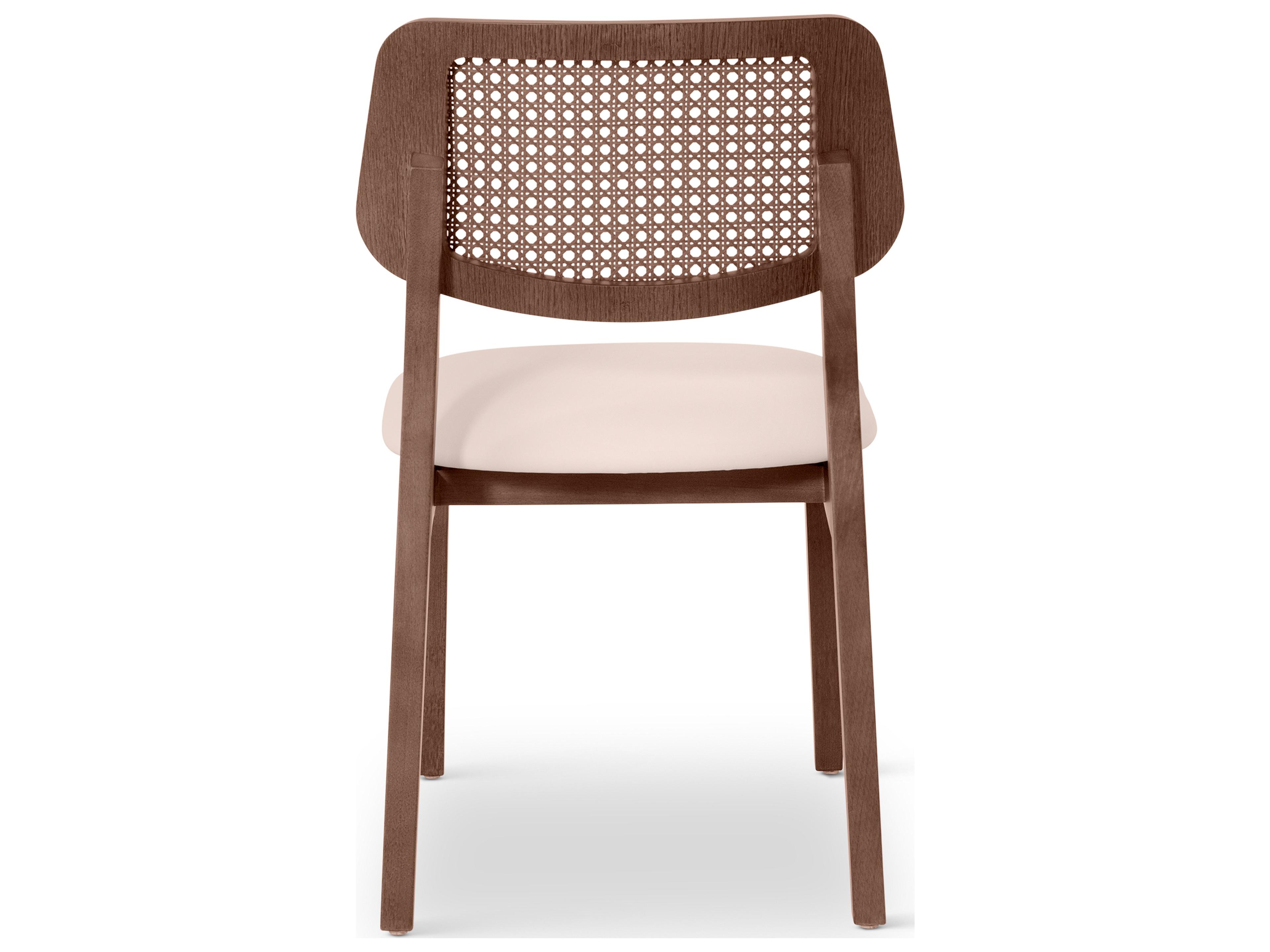 Urbia Modern Brazilian Solid Wood Brown Upholstered Armless Dining Chair