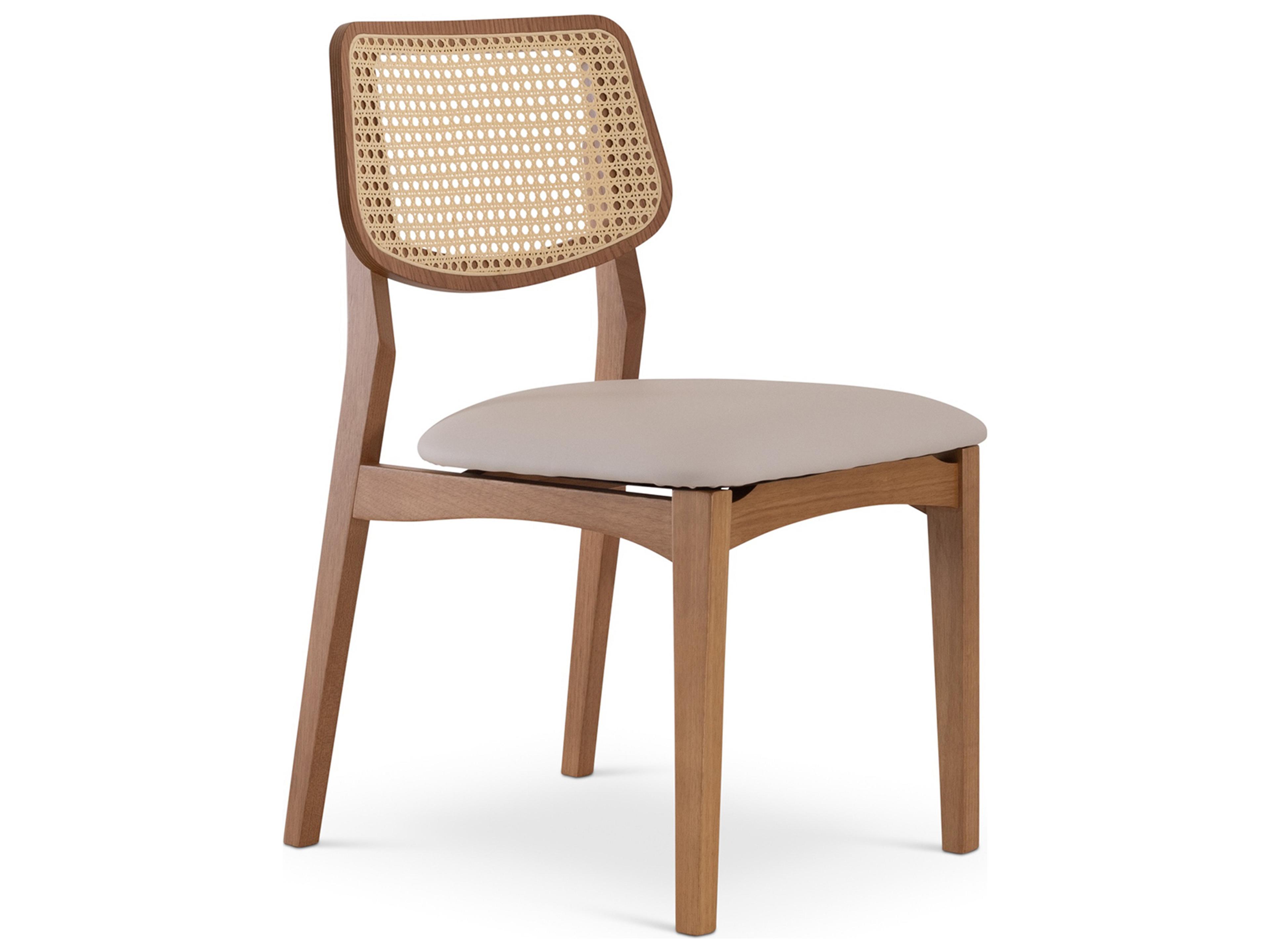 Urbia Modern Brazilian Solid Wood Natural Upholstered Armless Dining Chair