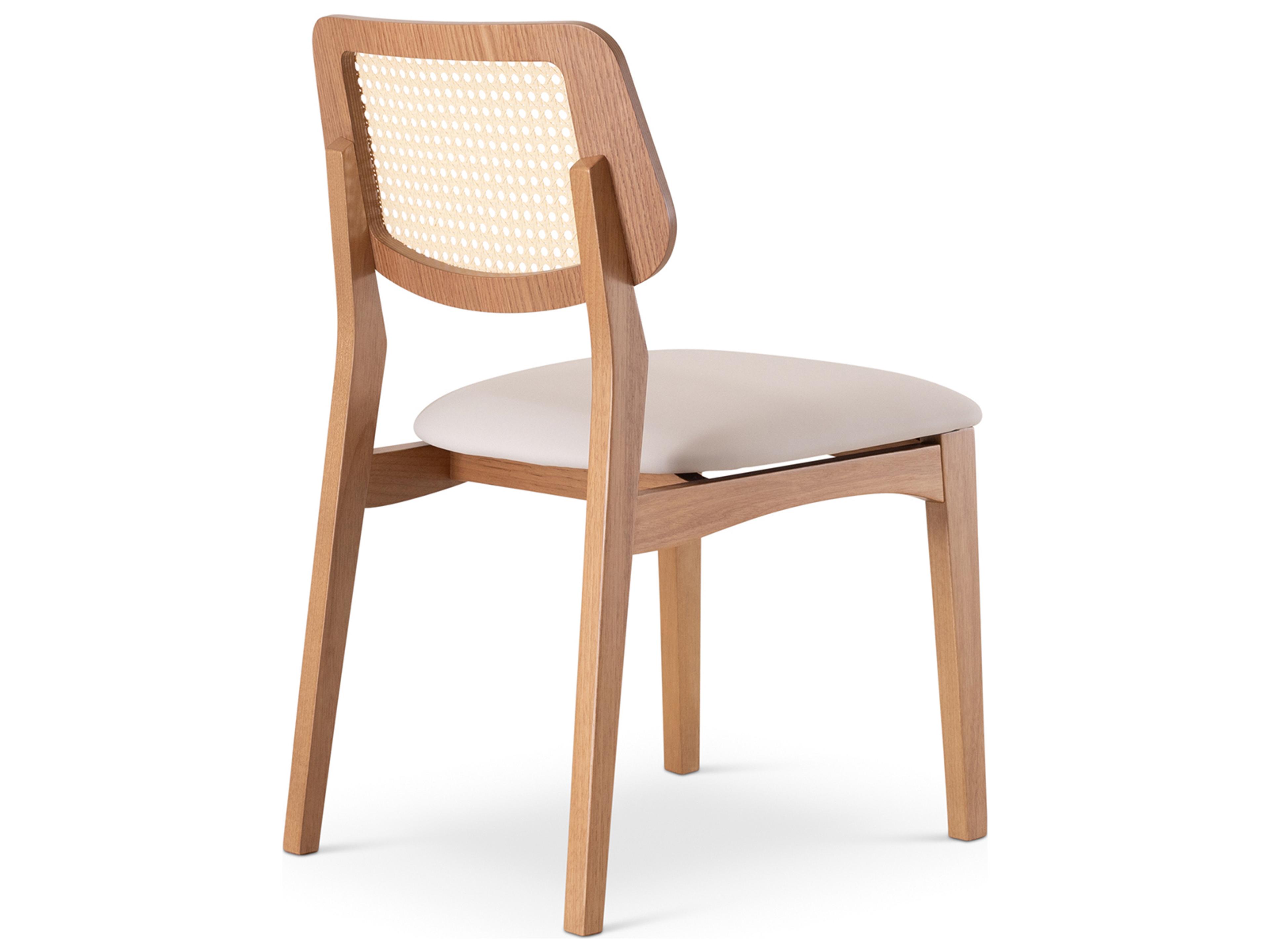 Urbia Modern Brazilian Solid Wood Natural Upholstered Armless Dining Chair