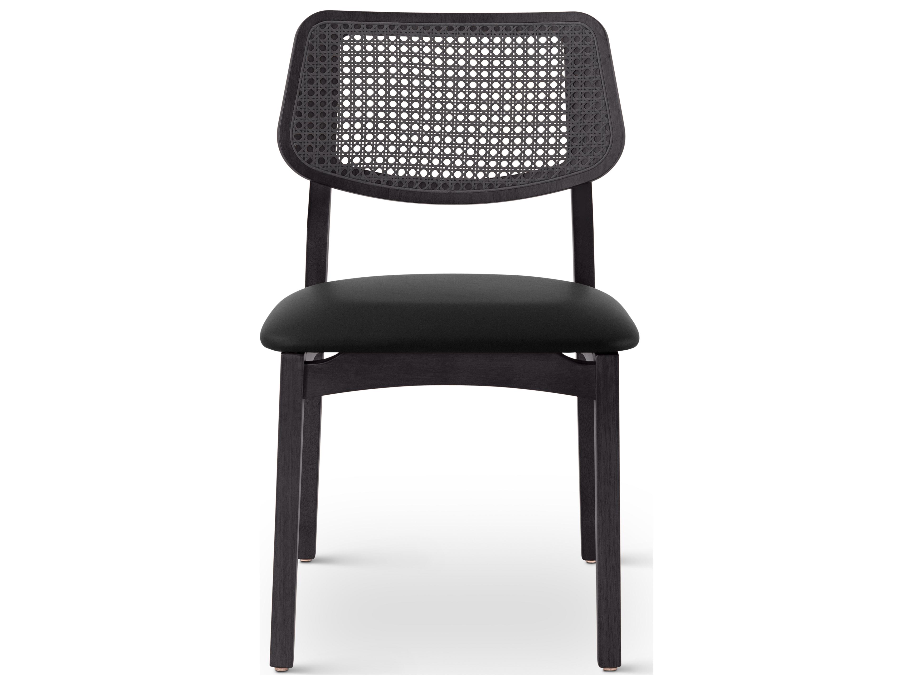 Urbia Modern Brazilian Solid Wood Black Upholstered Armless Dining Chair